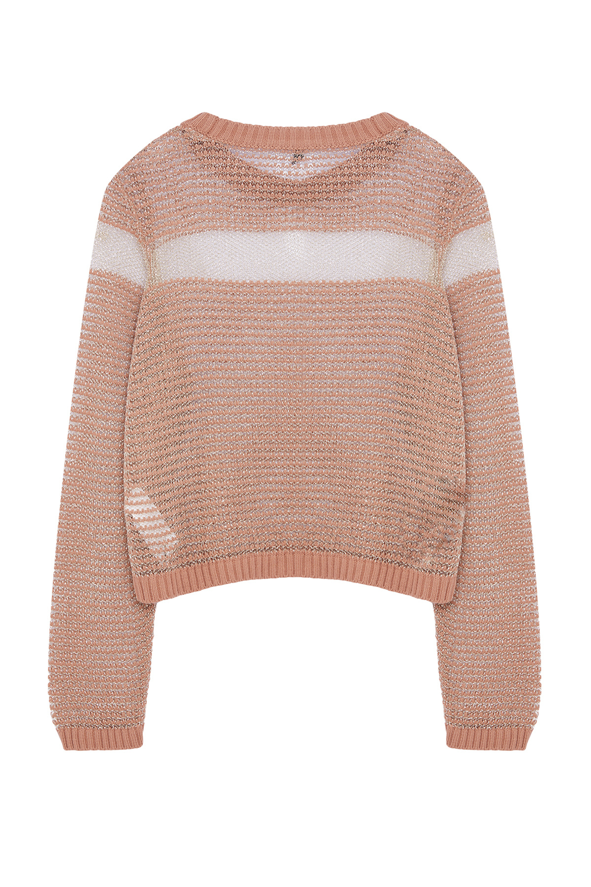 Trendyol Collection-Glitter Transparent Transitional Camel Crop Knitwear Sweater - Twoaw25Kz00140 7
