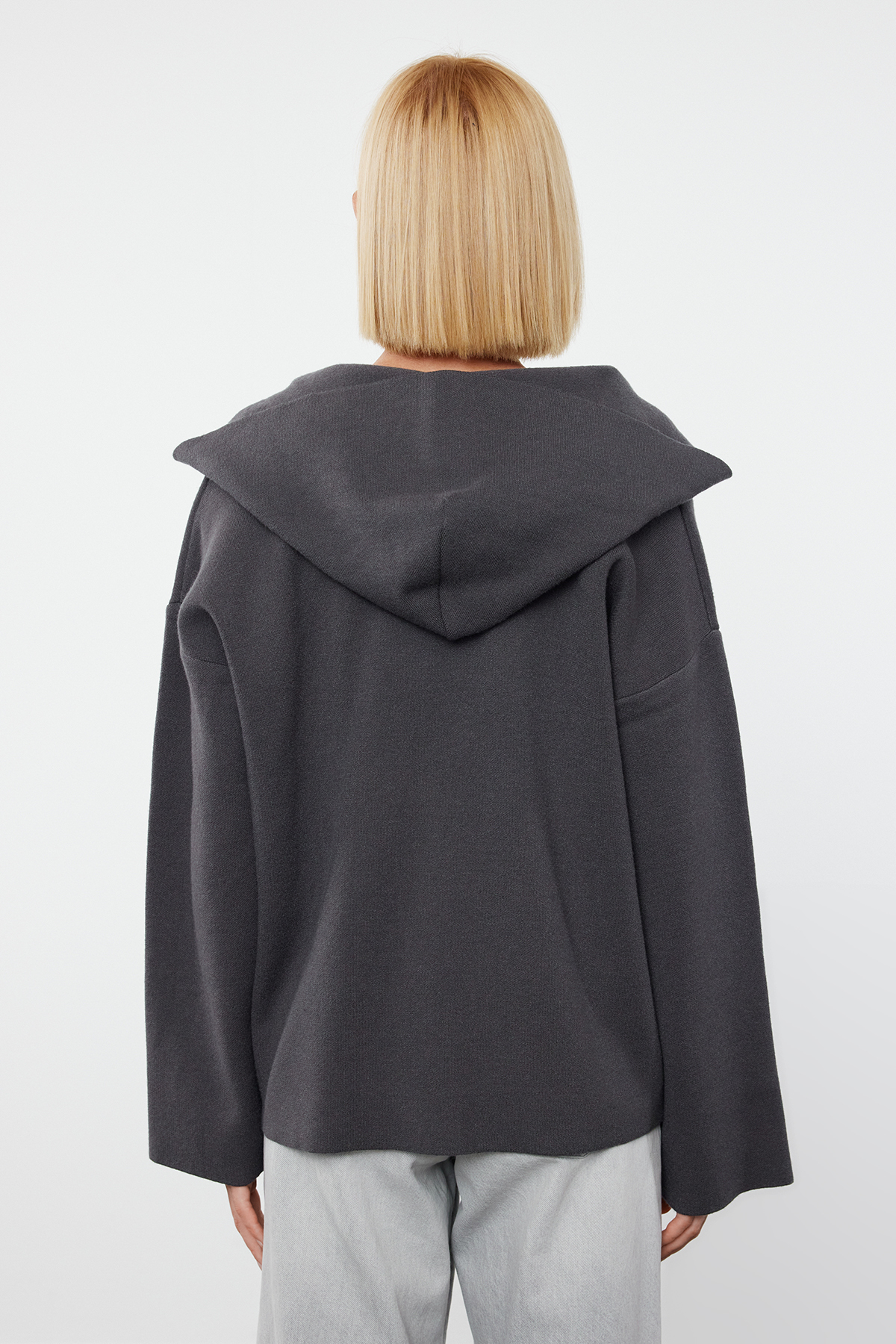 Trendyolmilla  Antrasit Premium İplik/Özel İplik Triko Hırka TWOAW25HI00047 - Görsel 5