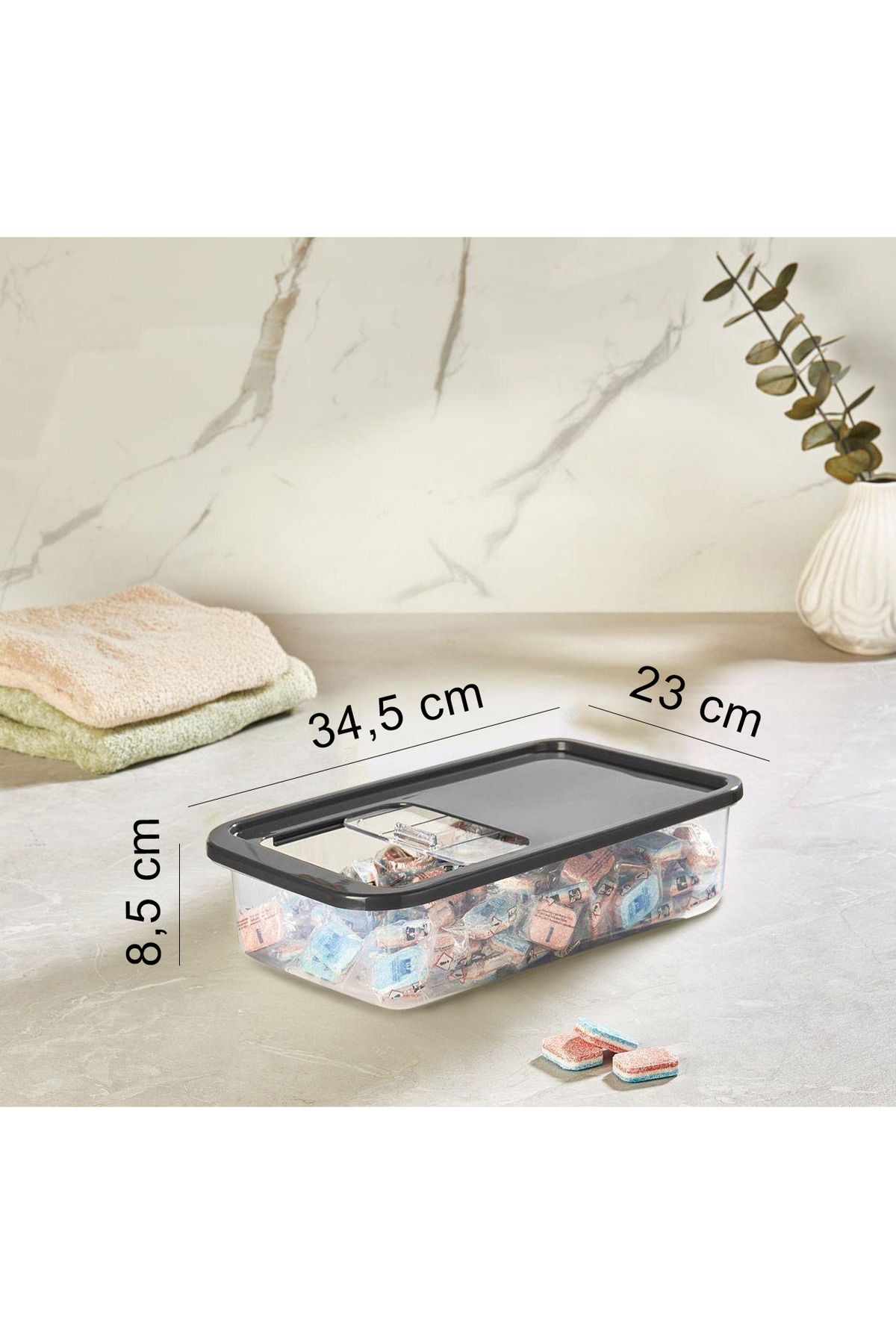 KRM HOME-5 Lt Multibox - Multi-Purpose Food and Pulses vs. Storage Container with Easy Sliding Lid 2