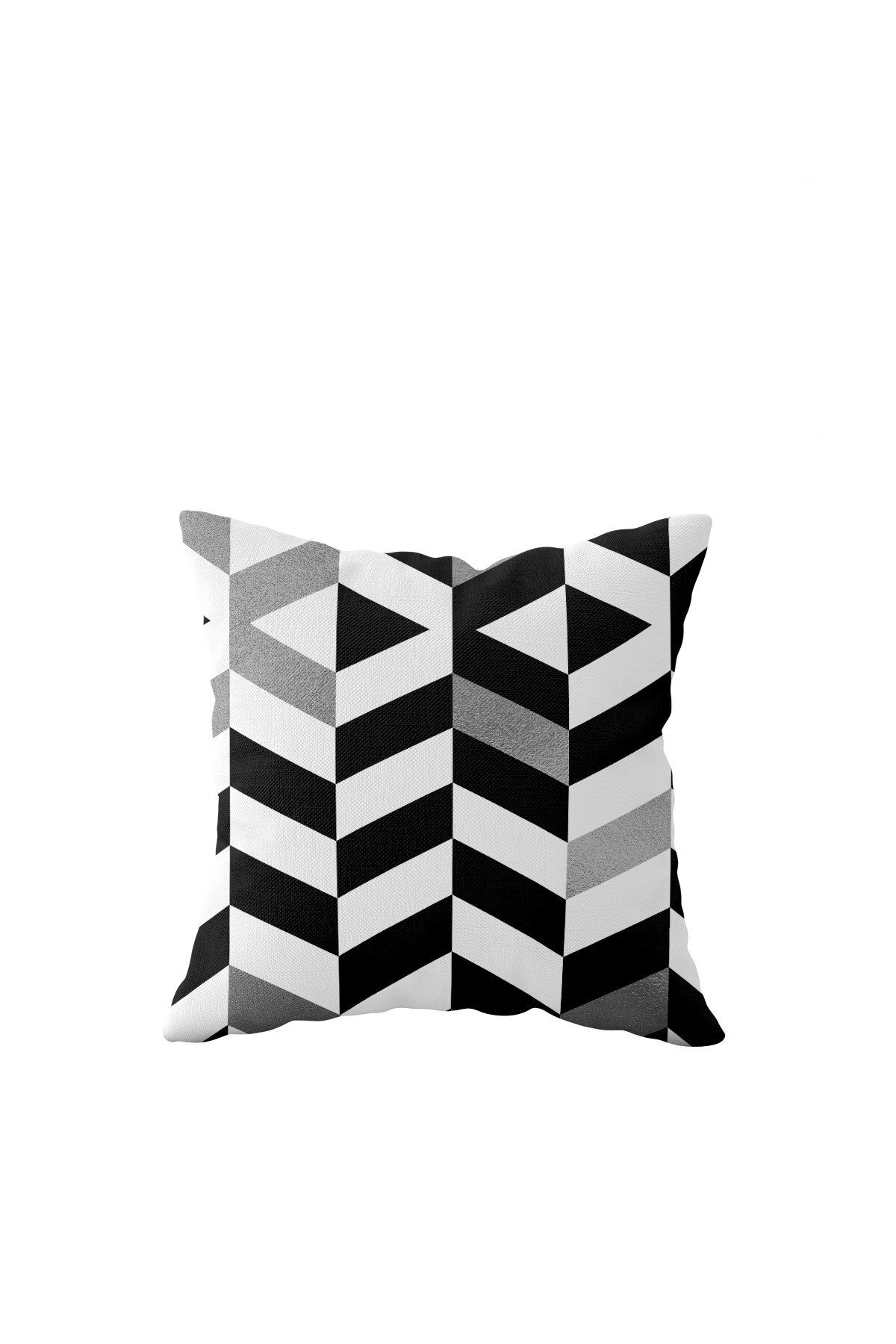 on the clouds-Gray White Geometric Block Single Side Hidden Zipper Pillowcase Throw Pillow Sofa Pillowcase 1