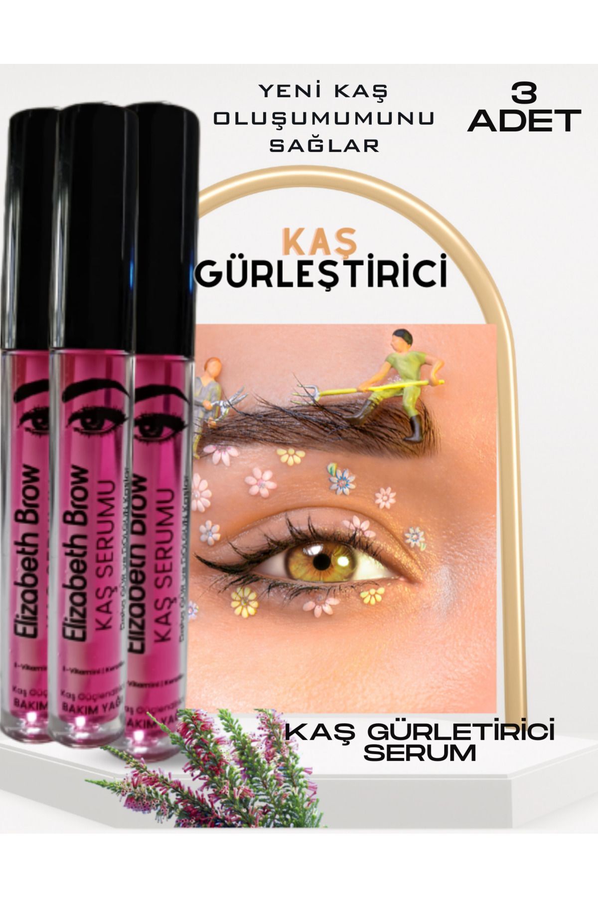 Elizabeth kaş çıkarıcı serum, kaş çıkartan losyon , kaş uzatıcı yağ, kaş uzatıcı yağ, kaş gürleştirici 3 adet