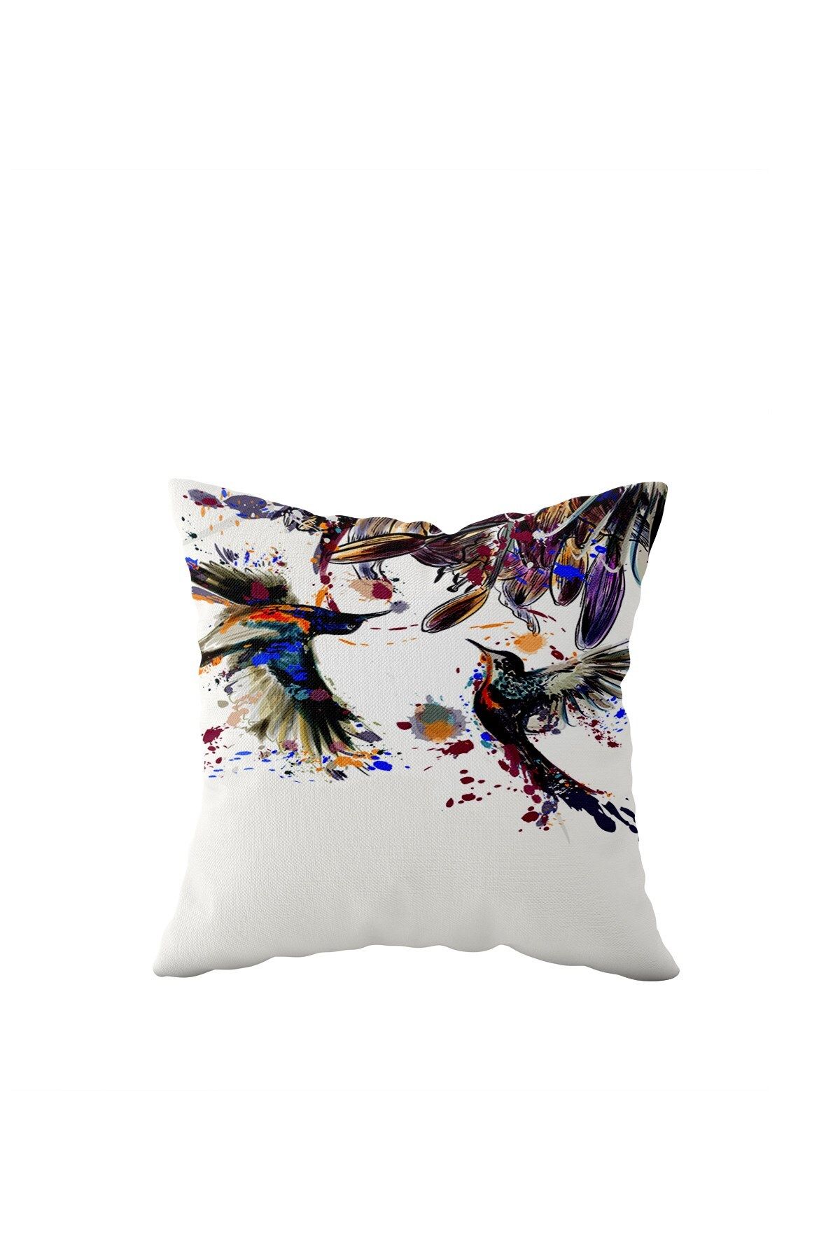on the clouds-Decorative Bird Pattern Single Side Hidden Zipper Pillow Case Throw Pillow Sofa Pillow Case 1