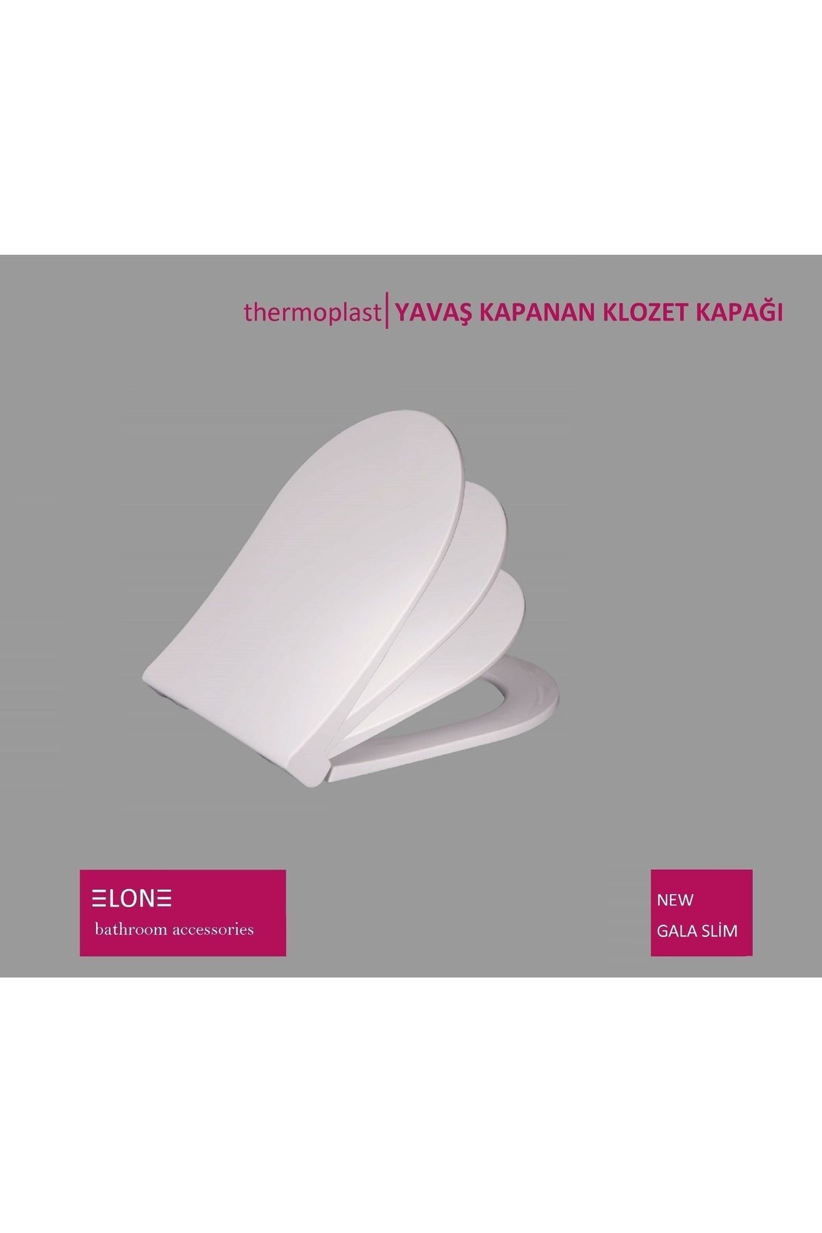 elone plastik ELONE GALA SLİM THERMOPLAST KLOZET KAPAĞI - YAVAŞ KAPANIR