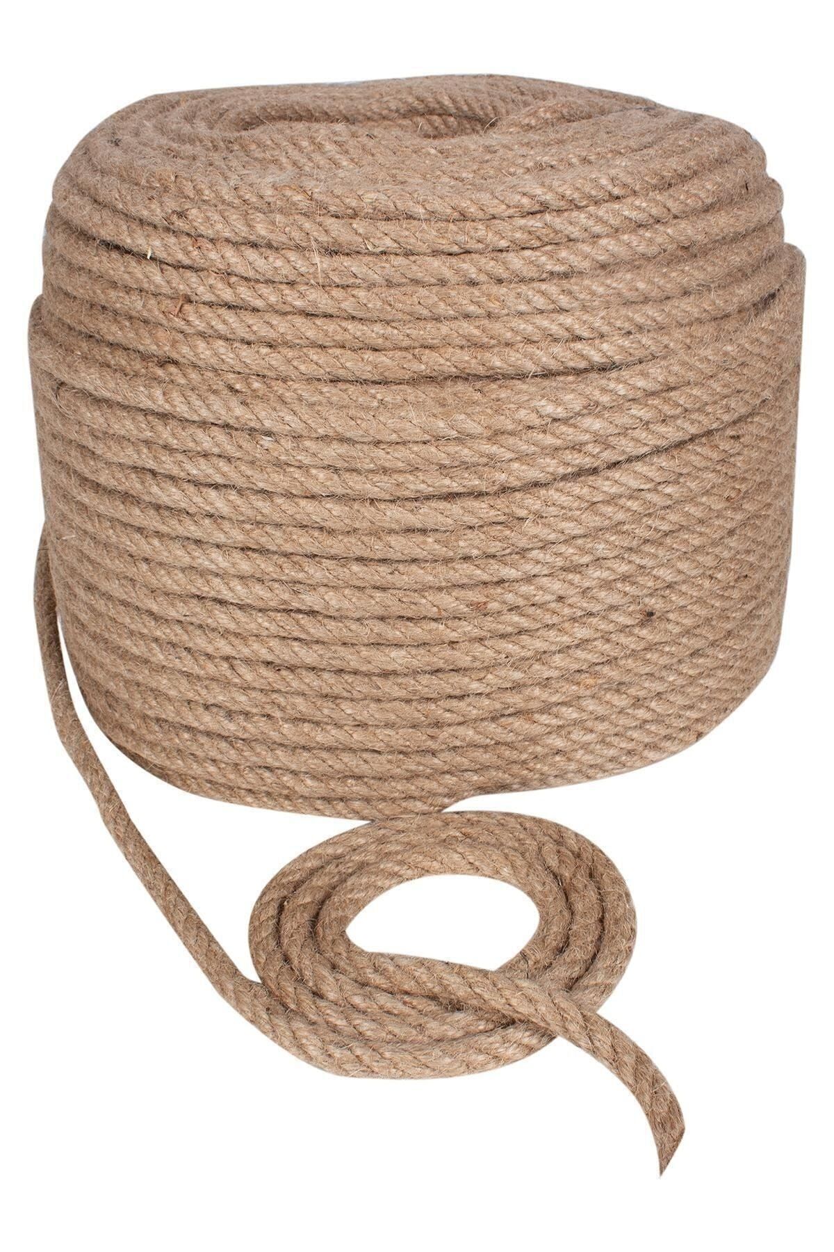 Kına Atölyesi Jut Çuval Halat Ip 10mm 20mt.(+-2) hobi tasarım urgan natural bohem