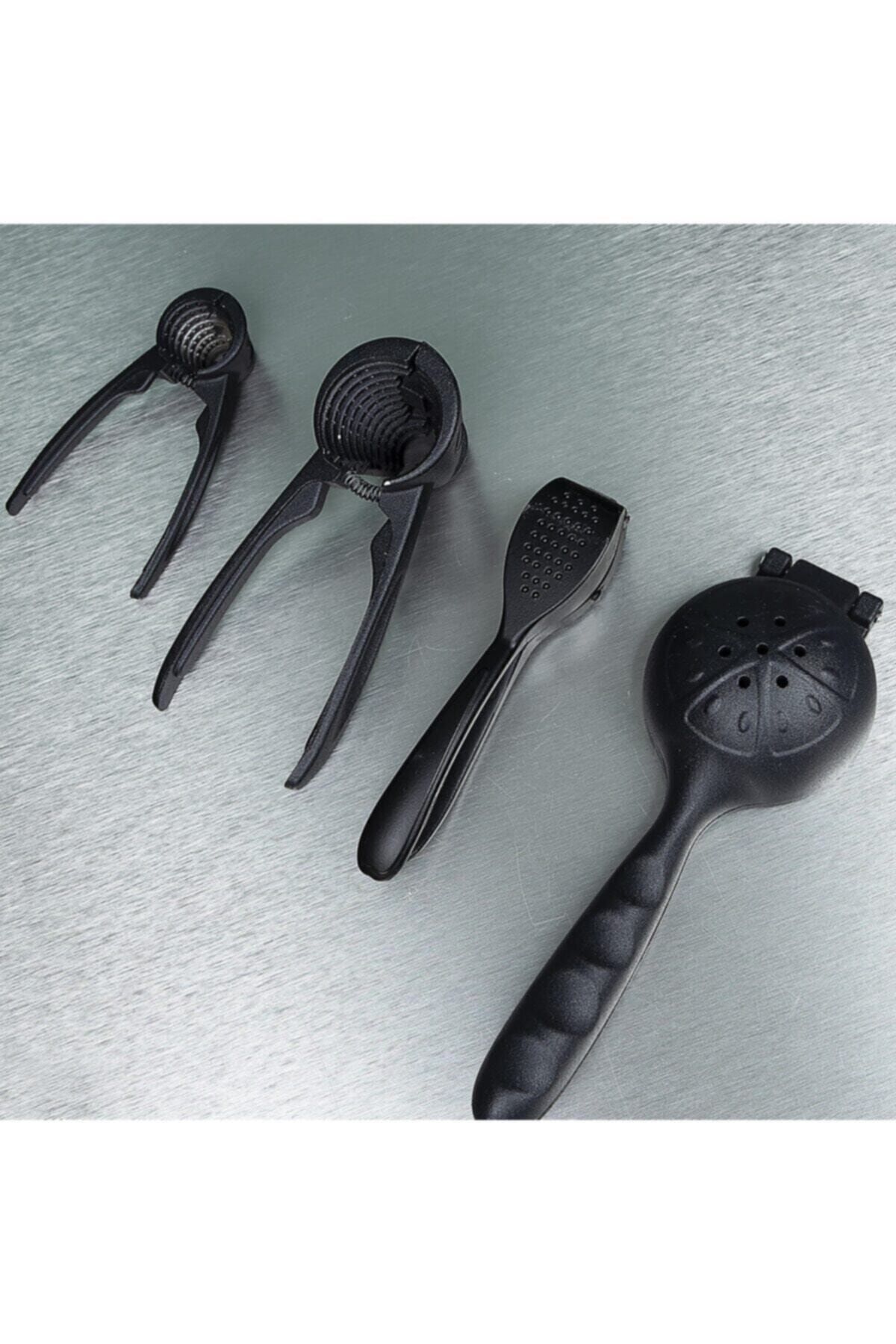 afife-Home Chefstar Black Casting+lemon+juicer+garlic Crusher Walnut Cracker Hazelnut Cracker Set of 4 1