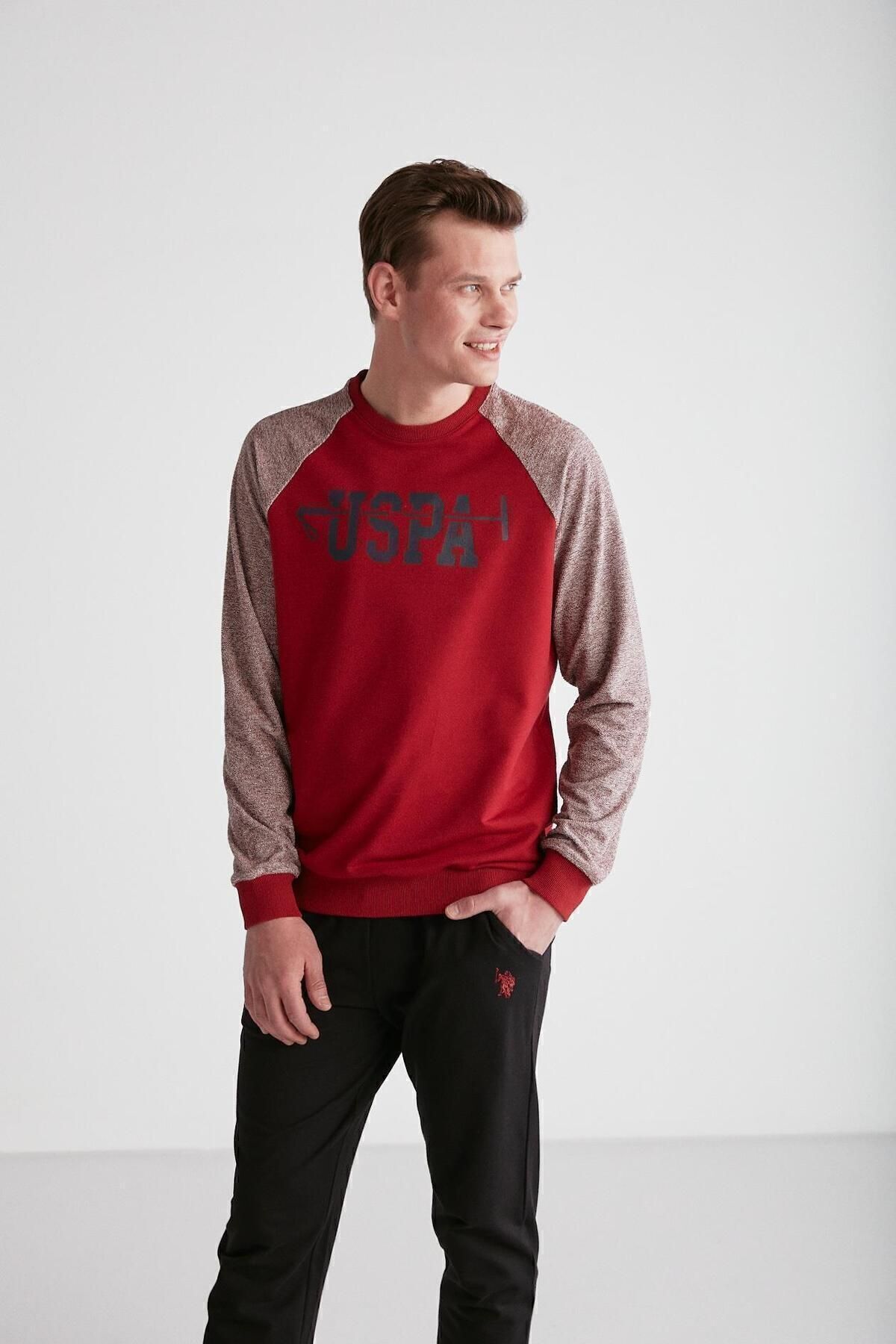 ست پیژامه چند رنگ مردانه پایه. POLO ASSN. لباس خواب یقه گرد کلارت 024K.ZE1T8AG7R1P2 U.S. Polo Assn.