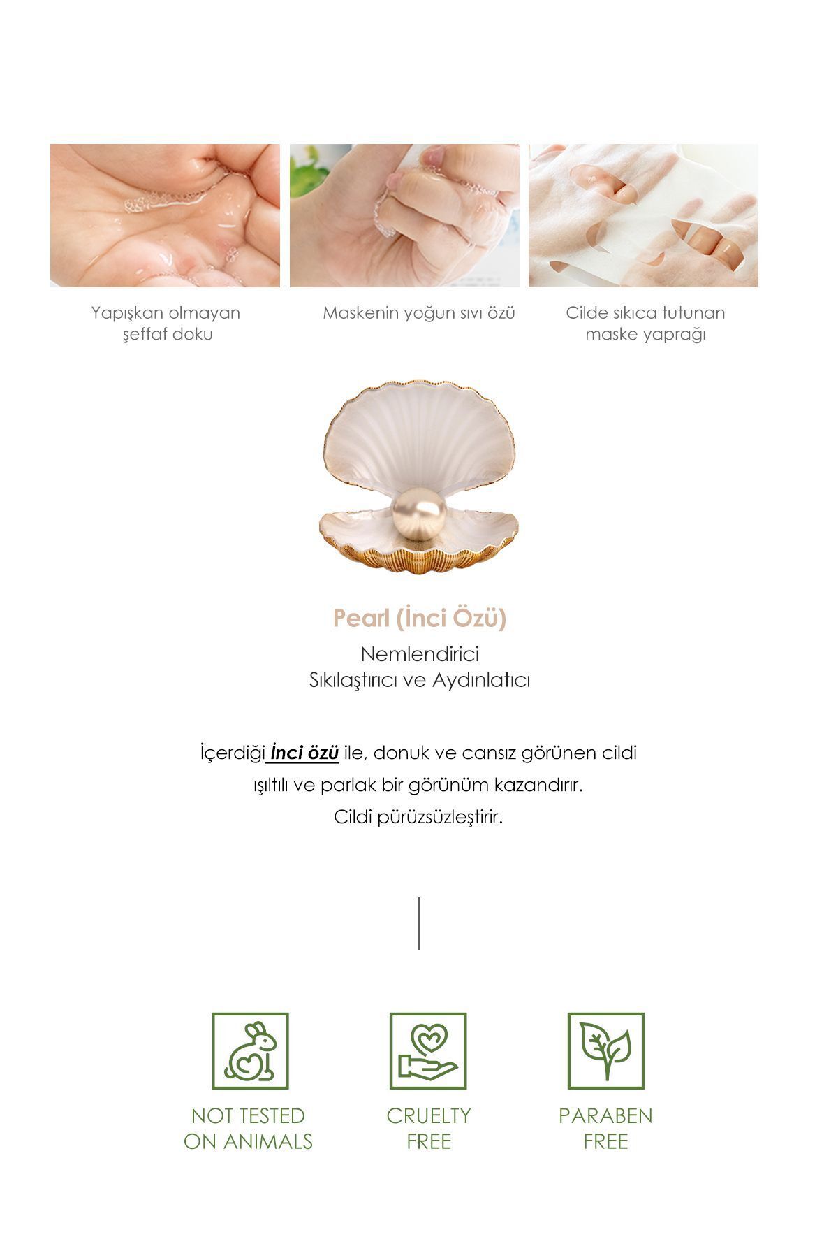 ماسک صورت روشن کننده و مرطوب کننده با عصاره مروارید PRETTYSKIN