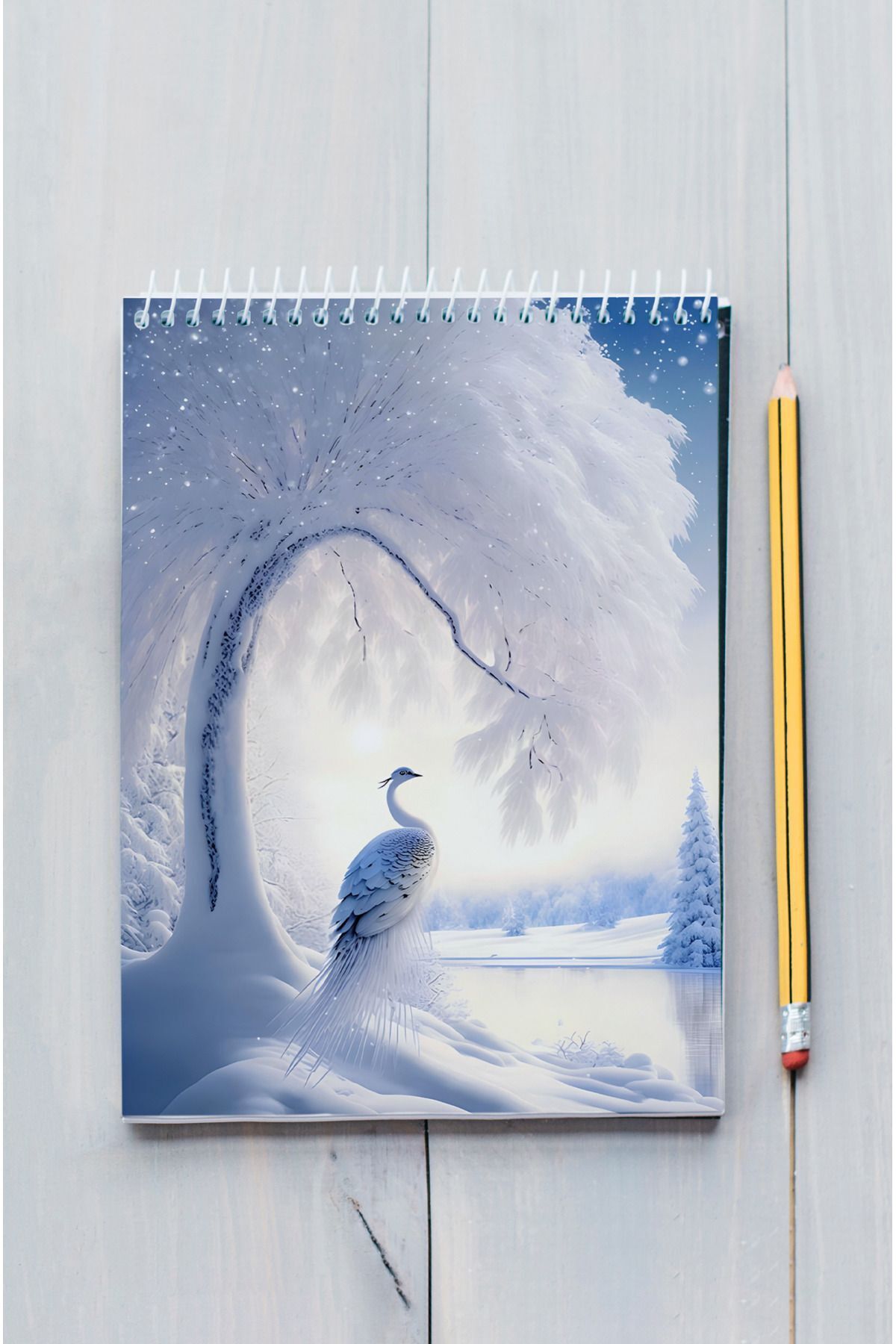 kutuTR-80 Sheets Striped Winter Patterned Vip Memo Pad - 14x21 Wooden MDF Cover, 70gr/m2 Ç-OB13 6