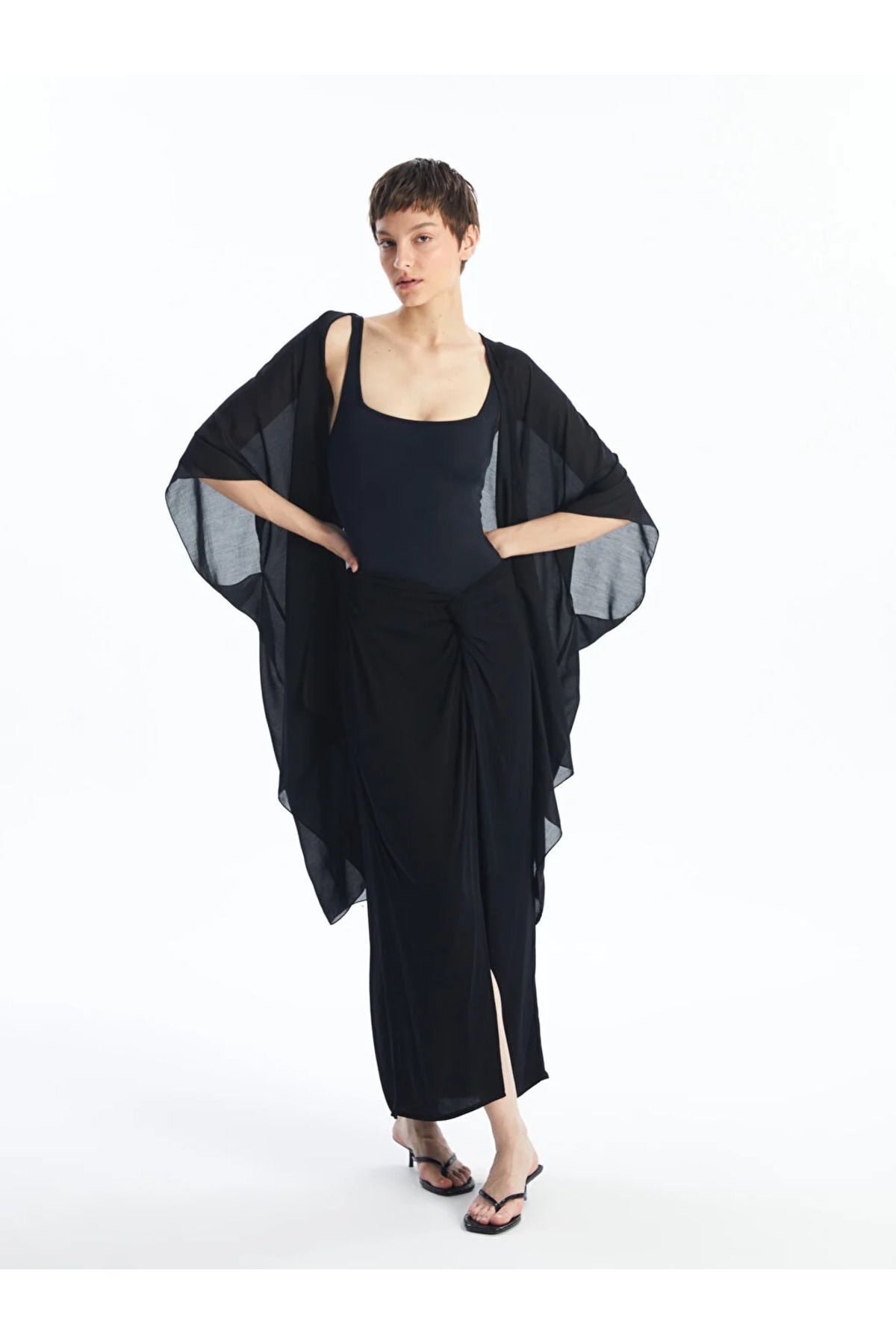 Şal Yaka Düz Kimono