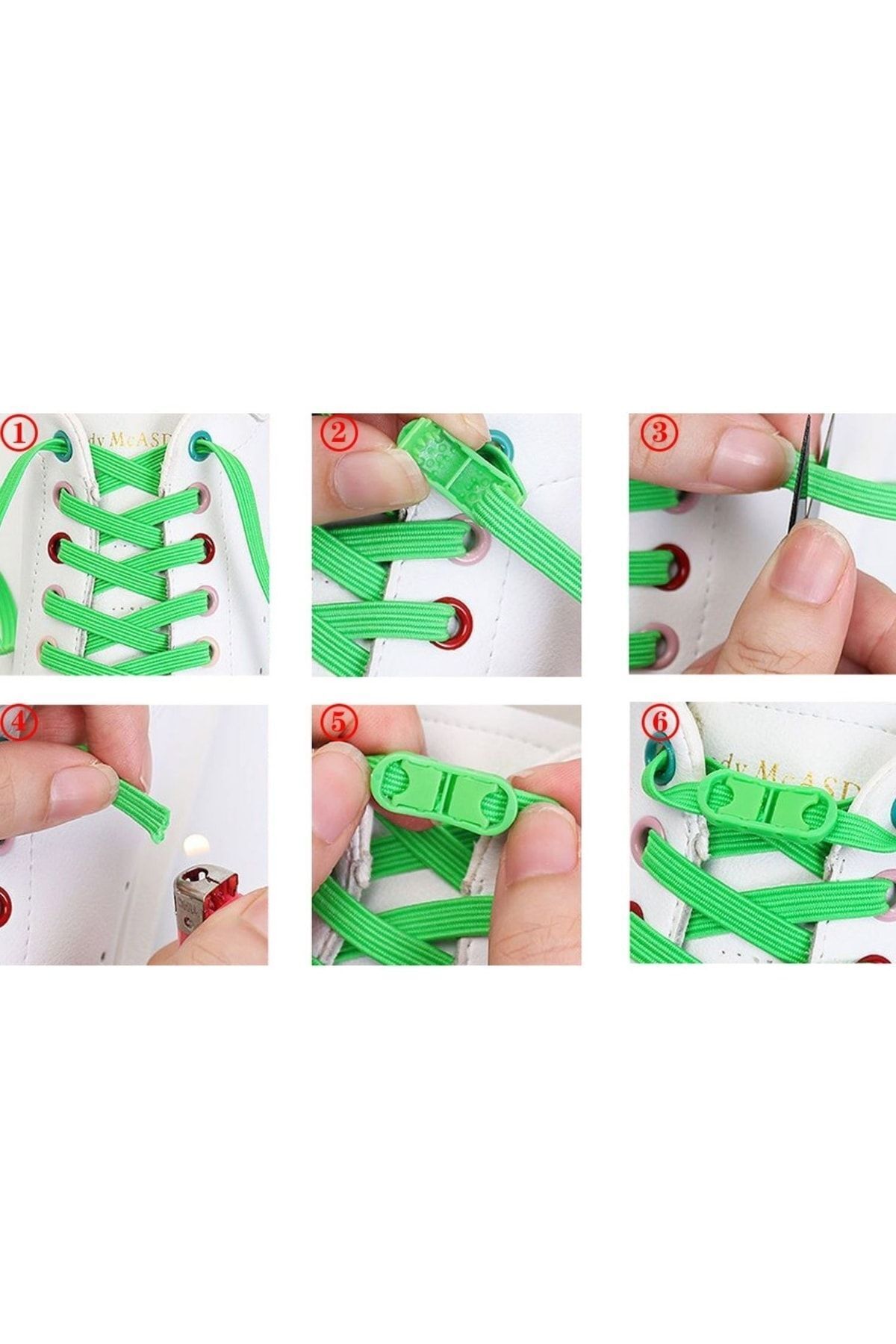 Luti Concept-Takbırak Elastic Shoelaces with Elastic Clips 1 Pair of Smart Laces That Do Not Require Tieing 100 Cm 4