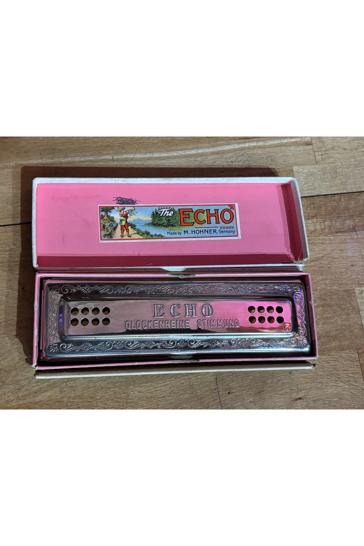 tayfuntufan antika koleksiyon m. hohner echo harp alman mızıka kutusunda - çalışır durumda - 17 cm uzunluğunda