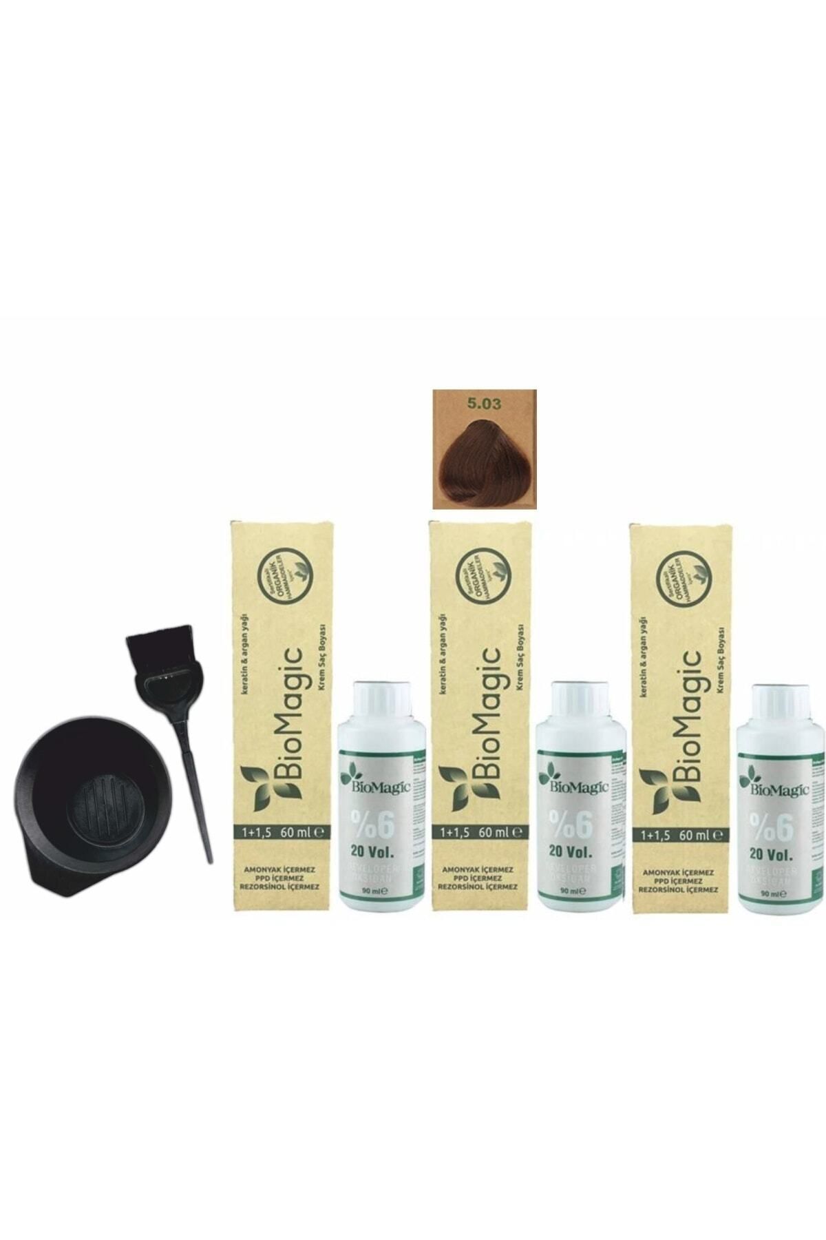 رنگ موی ارگانیک 5.03 پوسته فندقی 60 میلی لیتر BioMagic