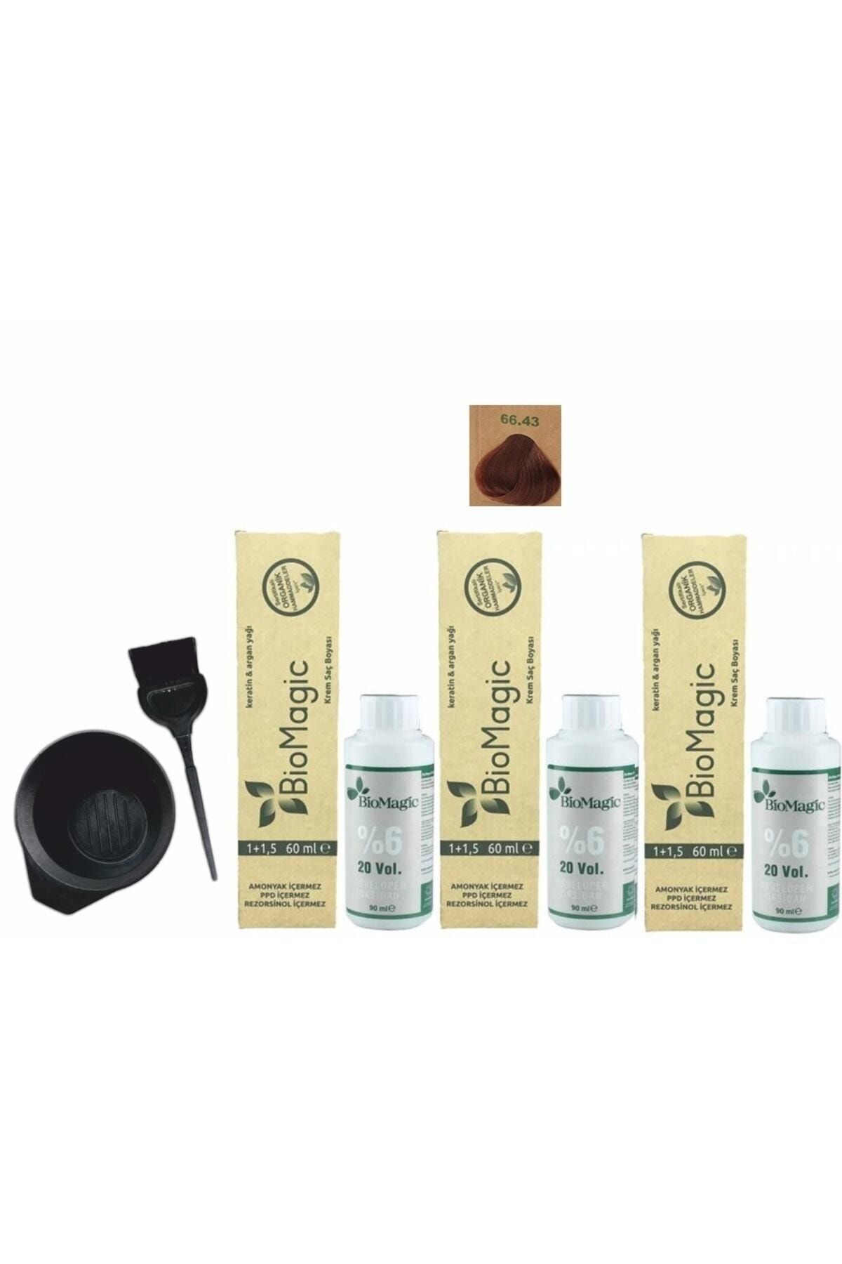 رنگ موی ارگانیک 66.43 مسی قرمز قهوهای تیره 60 میلی لیتر BioMagic