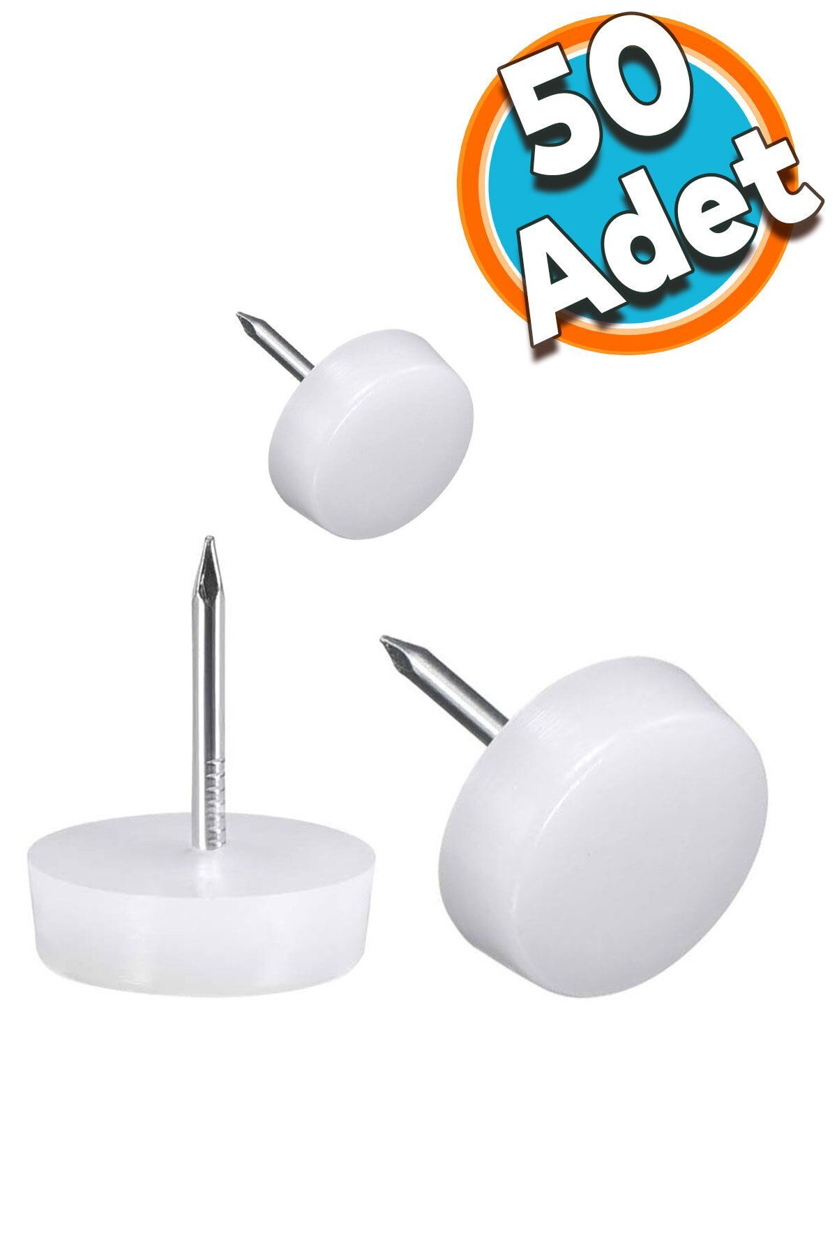 Studded Polygrit Furniture Table Chair Floor Protector Shoe White Plastic Polygrit (50PCS)