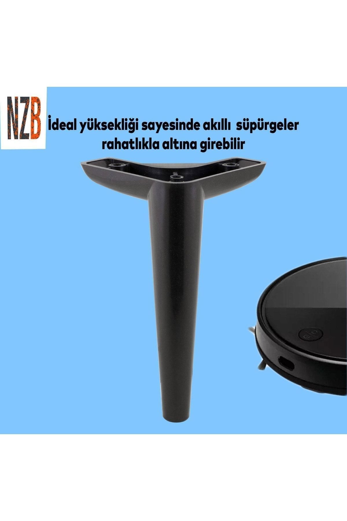 NZB-Luxury Furniture Sofa Coffee Table TV Unit Sofa Leg 19 Cm Black Base Foot 4