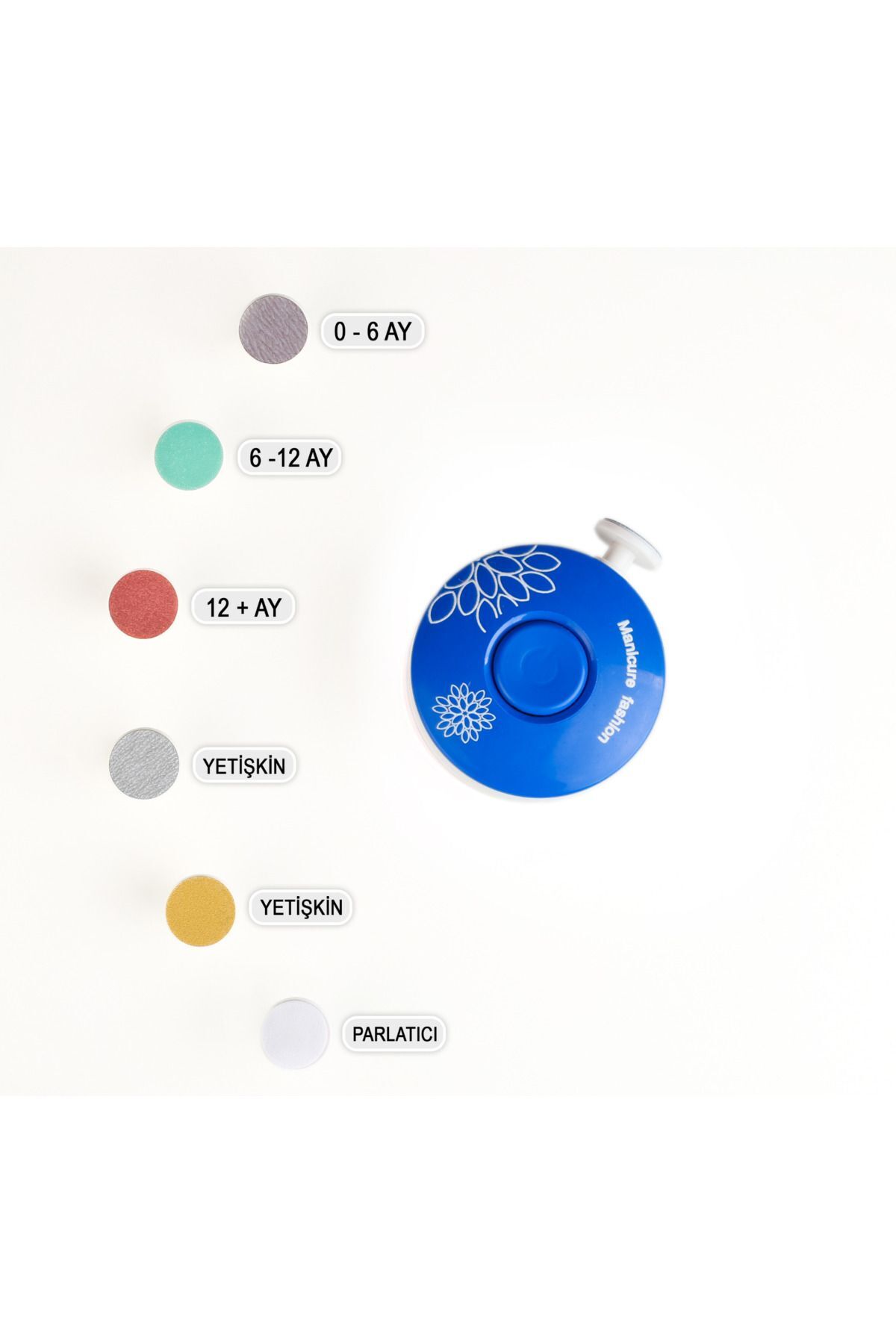 HODAF Bebek Tırnak Törpüleyici Pilli Manikür Seti 6 Başlıklı Yenidoğan Tırnak Makası Bebek Bakım fotoğrafı 3 (önizleme)