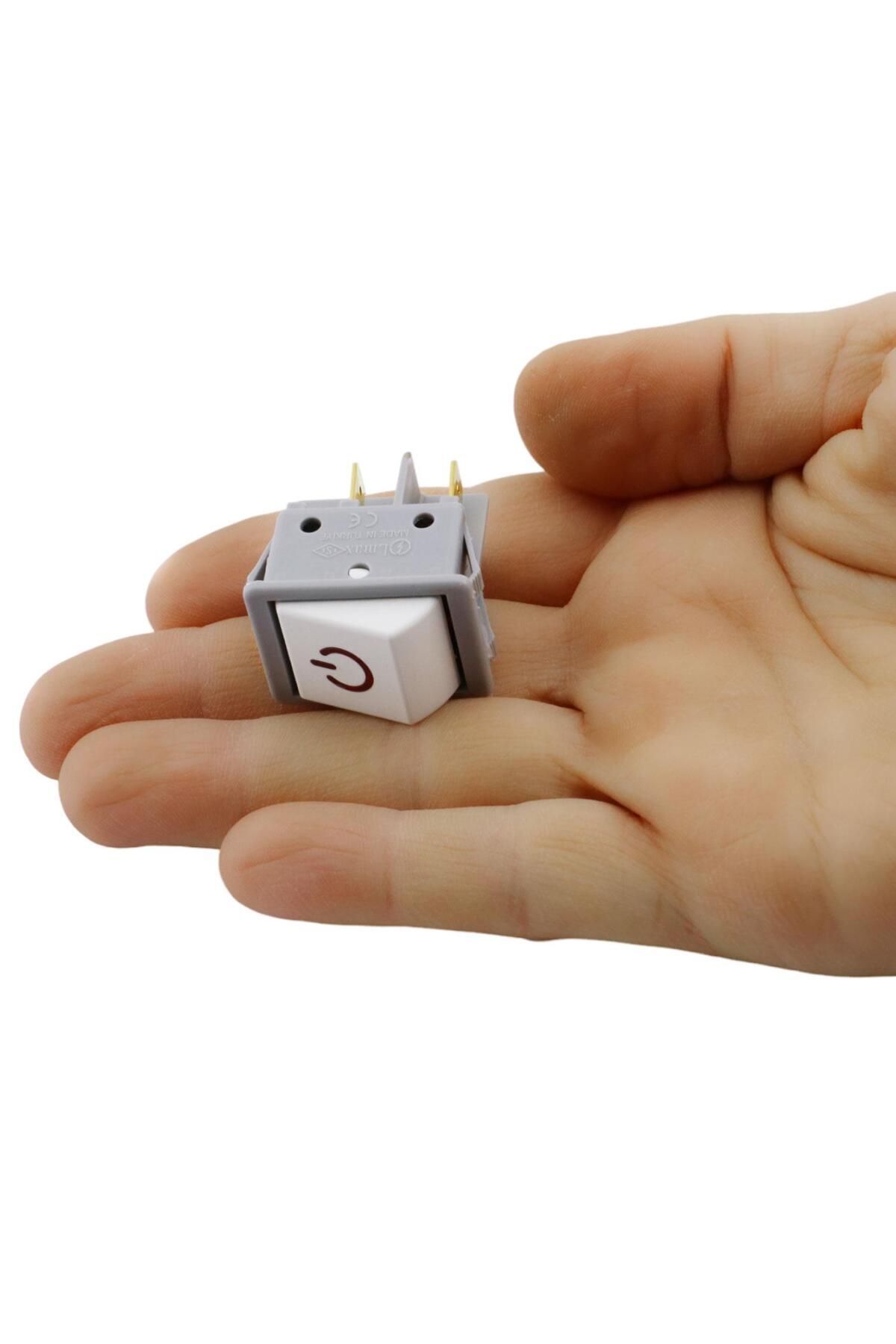 NZB-White Plastic - Illuminated, Switch Opening, on Off Four-Legged Shut-Off Button 3