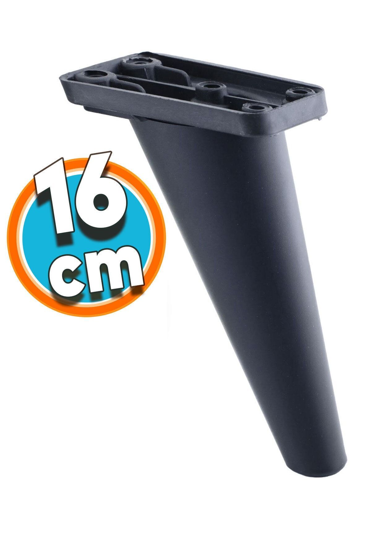 NZB Mobilya Kanepe Sehpa Çekyat TV Ünitesi Koltuk Ayağı 16 cm Siyah Baza Ayak