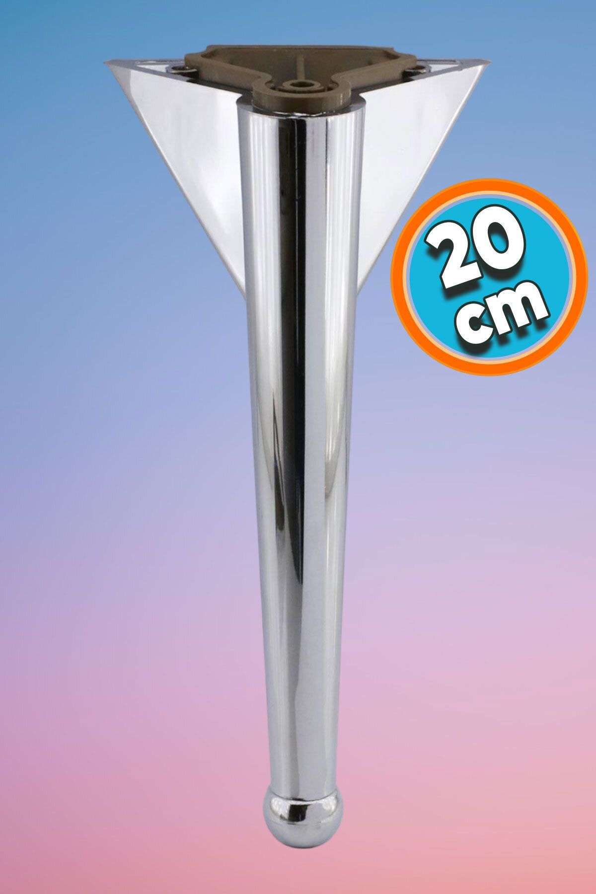 NZB Mobilya Kanepe Sehpa TV Ünitesi Çekyat Koltuk Ayağı 20 cm Krom Baza Ayak