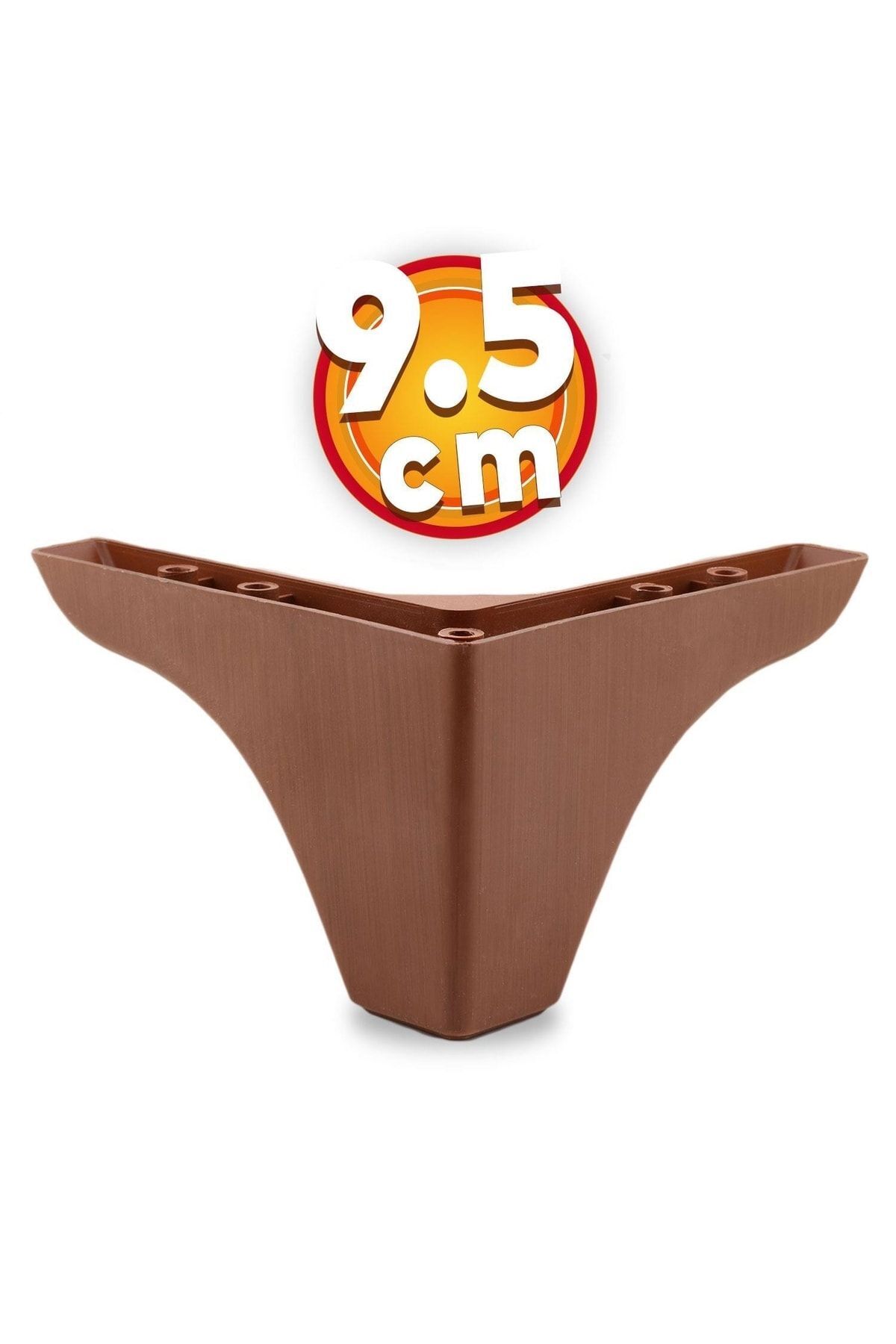 NZB Lüks Mobilya Kanepe Sehpa Tv Ünitesi Koltuk Ayağı 9.5 Cm Kahverengi Ahşap Desenli Baza Ayak