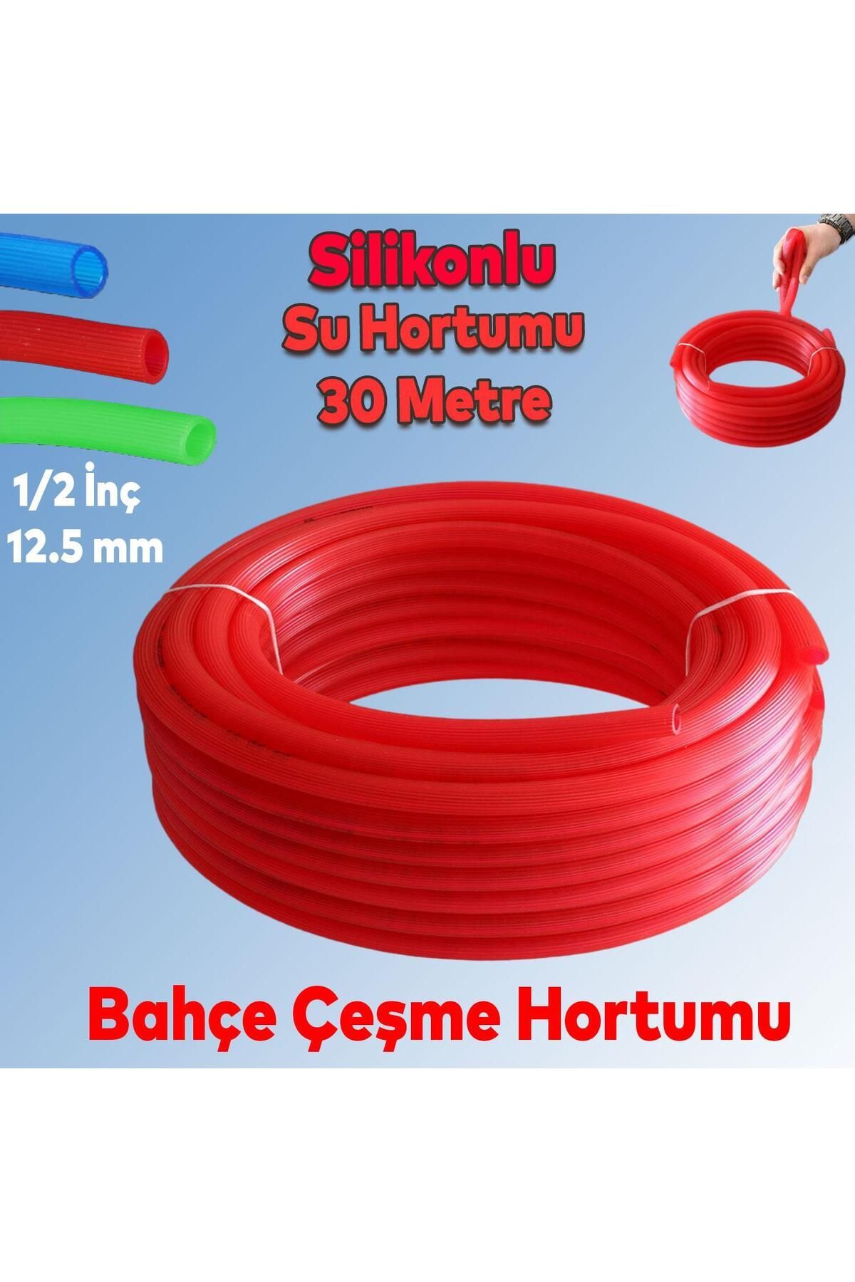 NZB Bahçeşme Su Hortumu İç Çap 1/2 Naturel Silikonlu Sulama Araç Yıkama Hortum 30 Metre