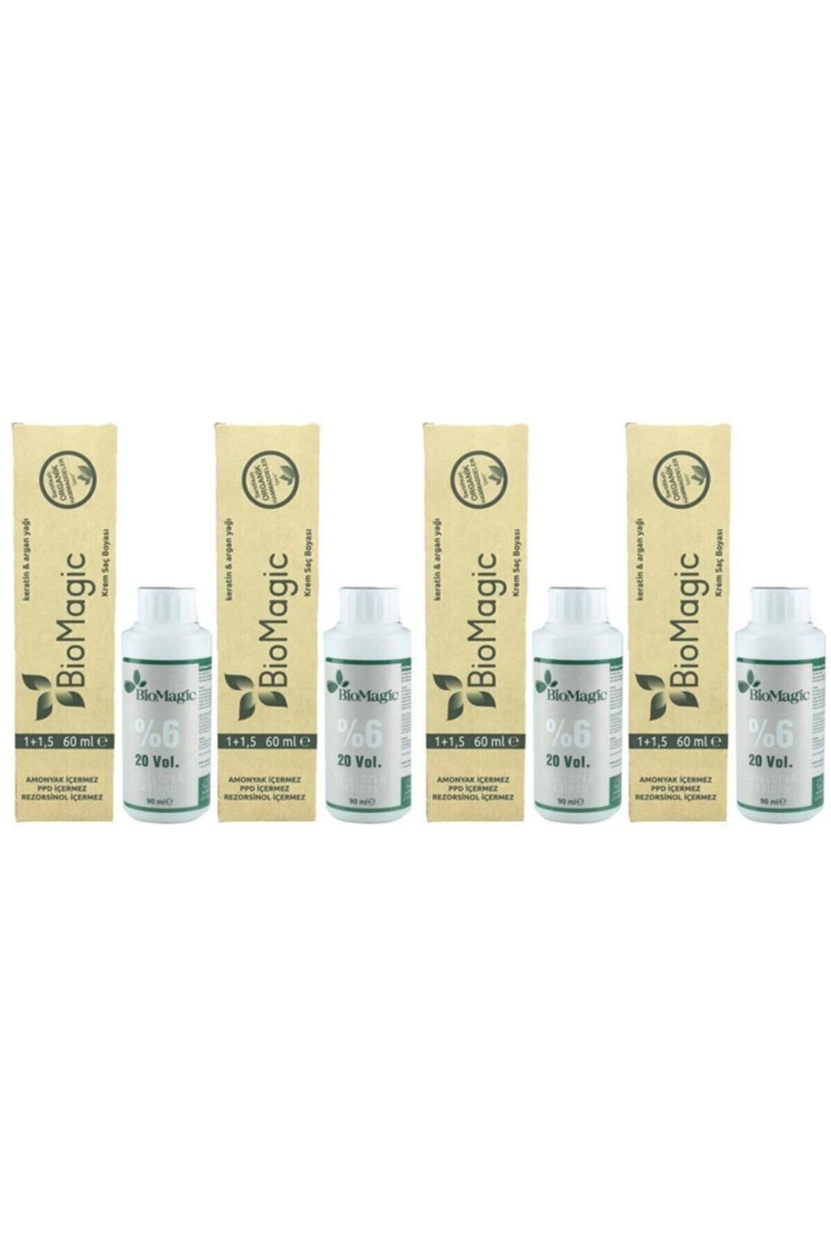 رنگ موی ارگانیک بدون آمونیاک (پوسته گردو-55.43) + اکسیدان (4 عدد) BioMagic