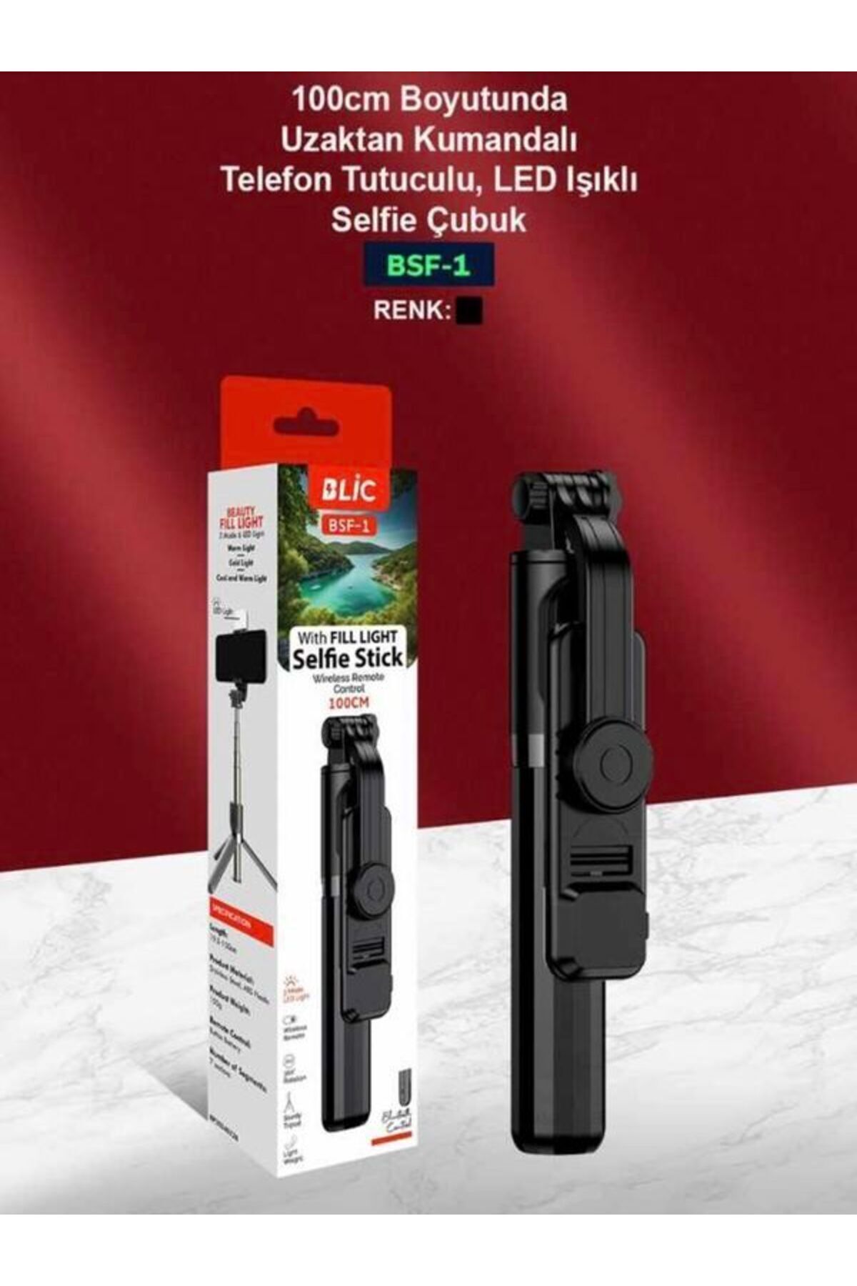 LED Işıklı Tripod Kablosuz Selfie Çubuğu, Tripod Standı 8