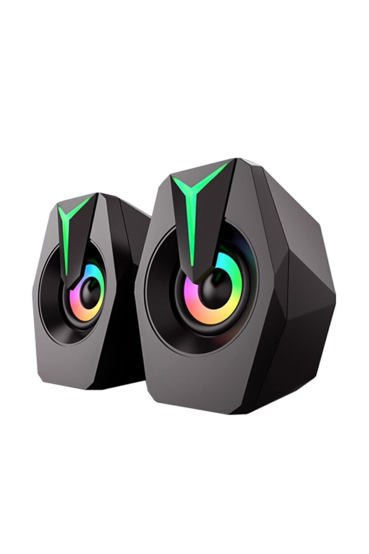 Unico K8 Rgb Ledli USB Girişli 1+1 Kablolu Oyuncu Pc Laptop Bilgisayar Hoparlörü Ses Sistemi Speaker