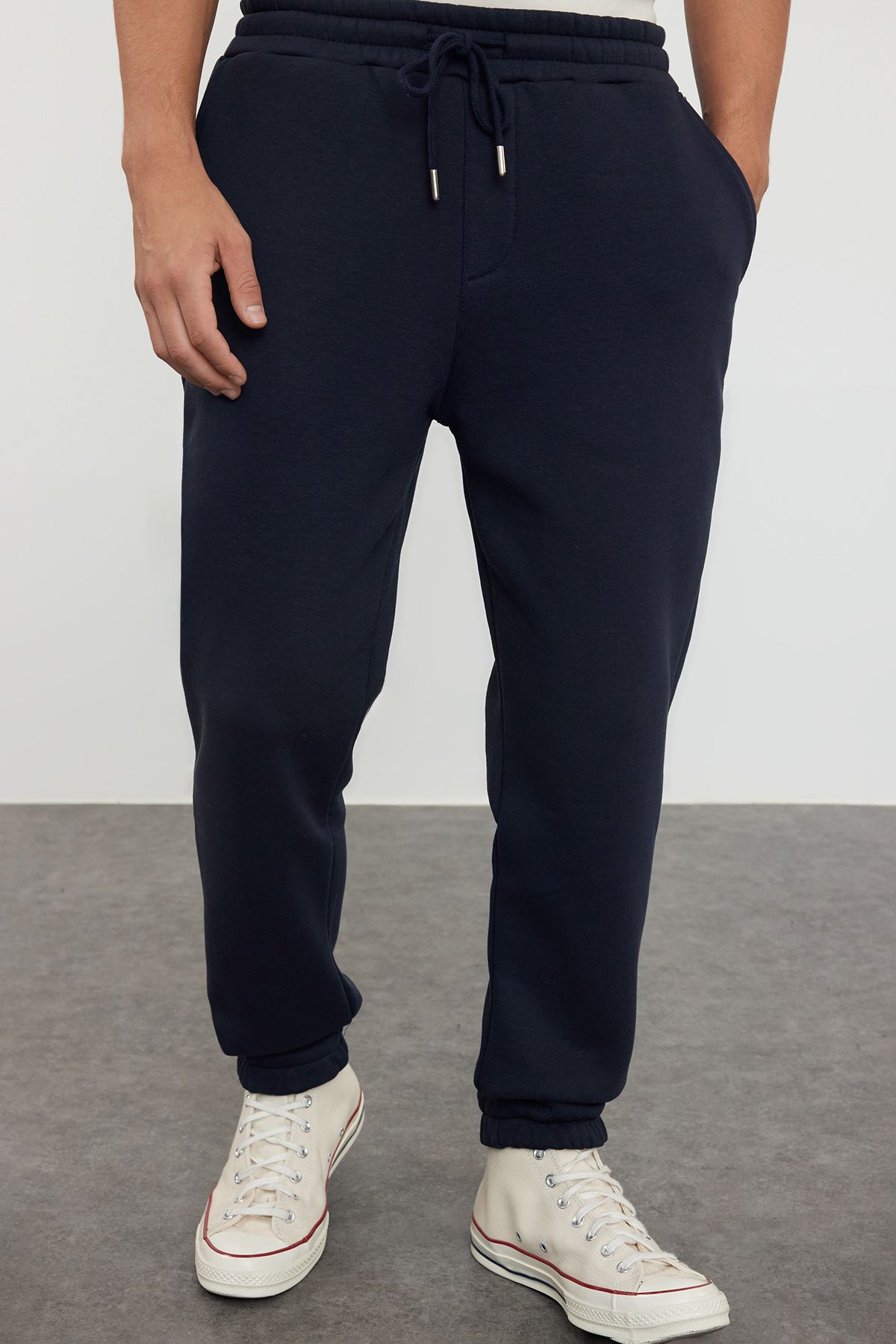 Trendyol Collection-Φορτ παντελόνι Navy Blue-StonE FleecE - Συσκευασία 2, Κανονική κοπή, Πόδι από καουτσούκ TMNAW25EA00004 3