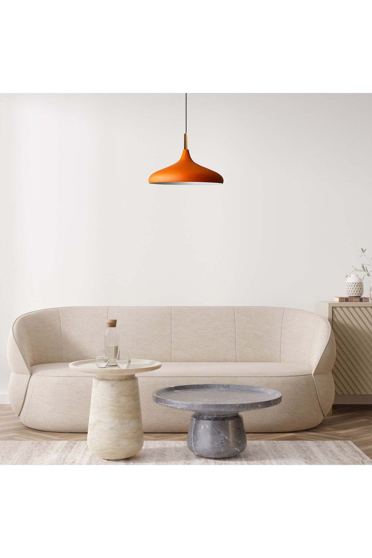 Bamyum-Champion Pendelleuchte, aus Holz und Metall 35 cm, Orange Lampe 2