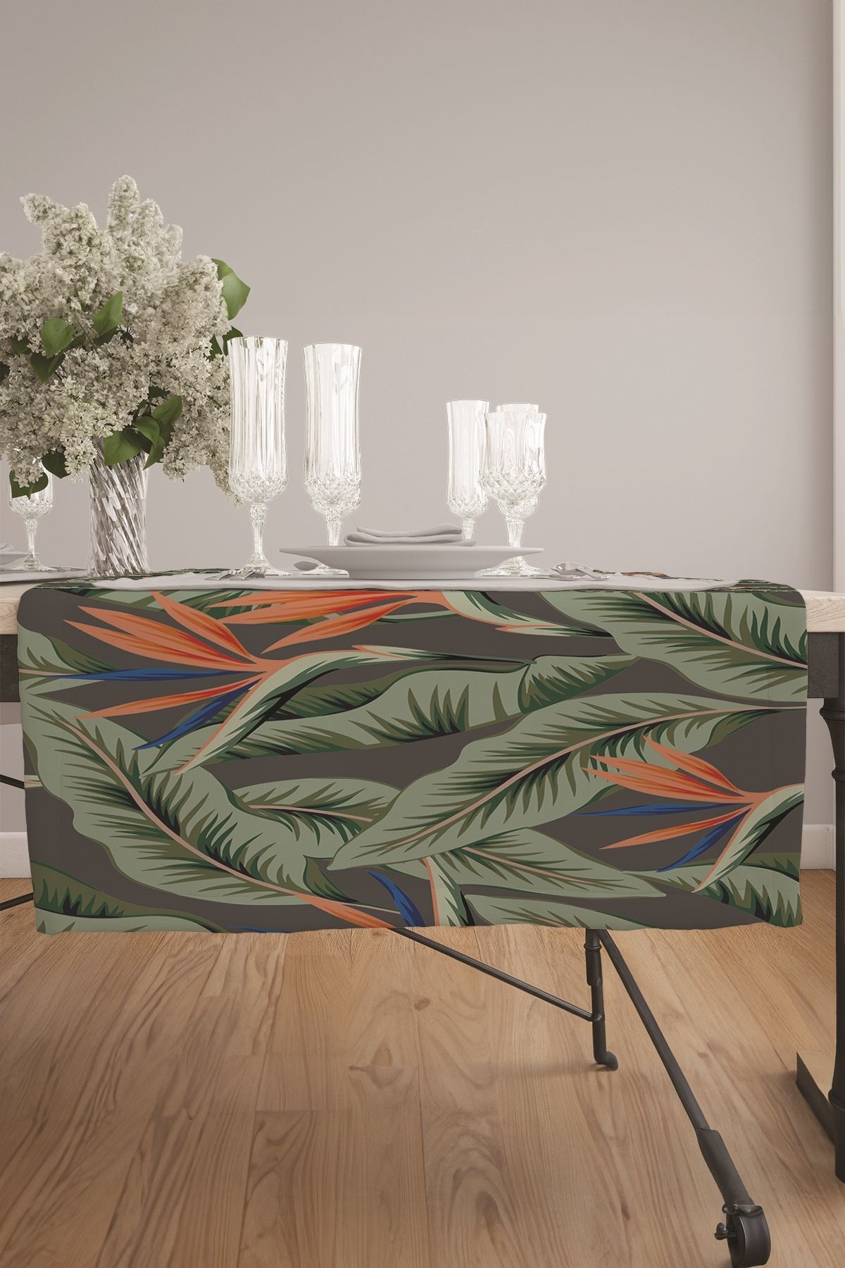 EY HOME-Digital Printed Leaf Patterned Washable Kitchen Table Cloth - R-81-04 7