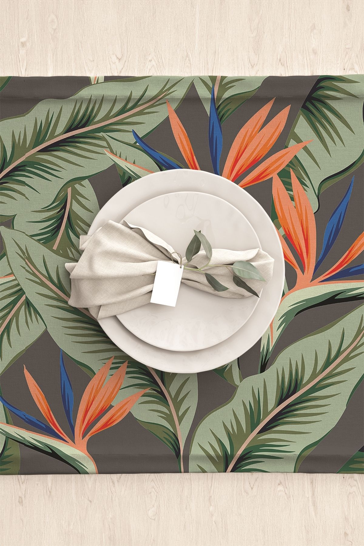 EY HOME-Digital Printed Leaf Patterned Washable Kitchen Table Cloth - R-81-04 8