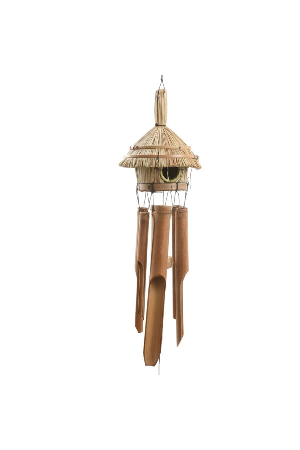 BARIŞ Hasır Kuş Yuvalı Bambu Rüzgar Çanı