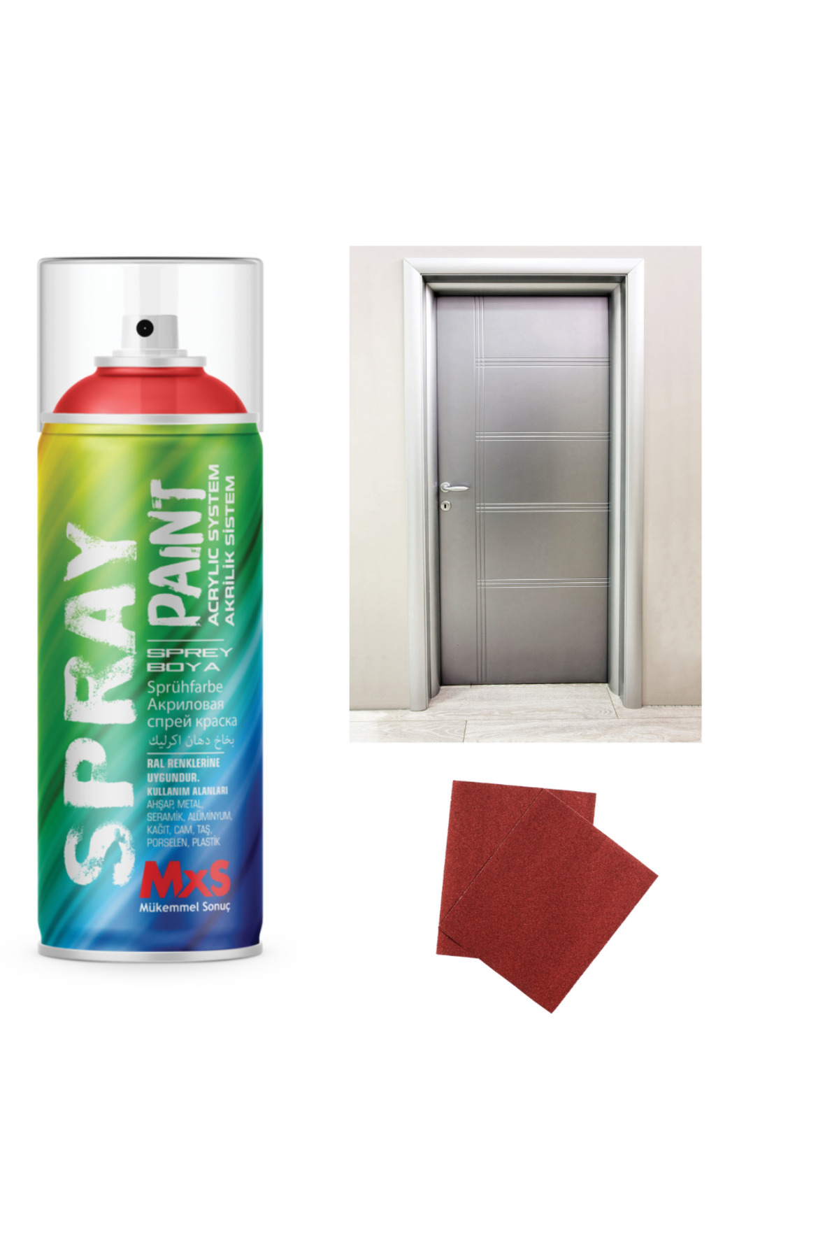 MxS PREMİUM AHŞAP-LAKE KAPI SPREY BOYA 400 ML + ZIMPARA - Fiyatı