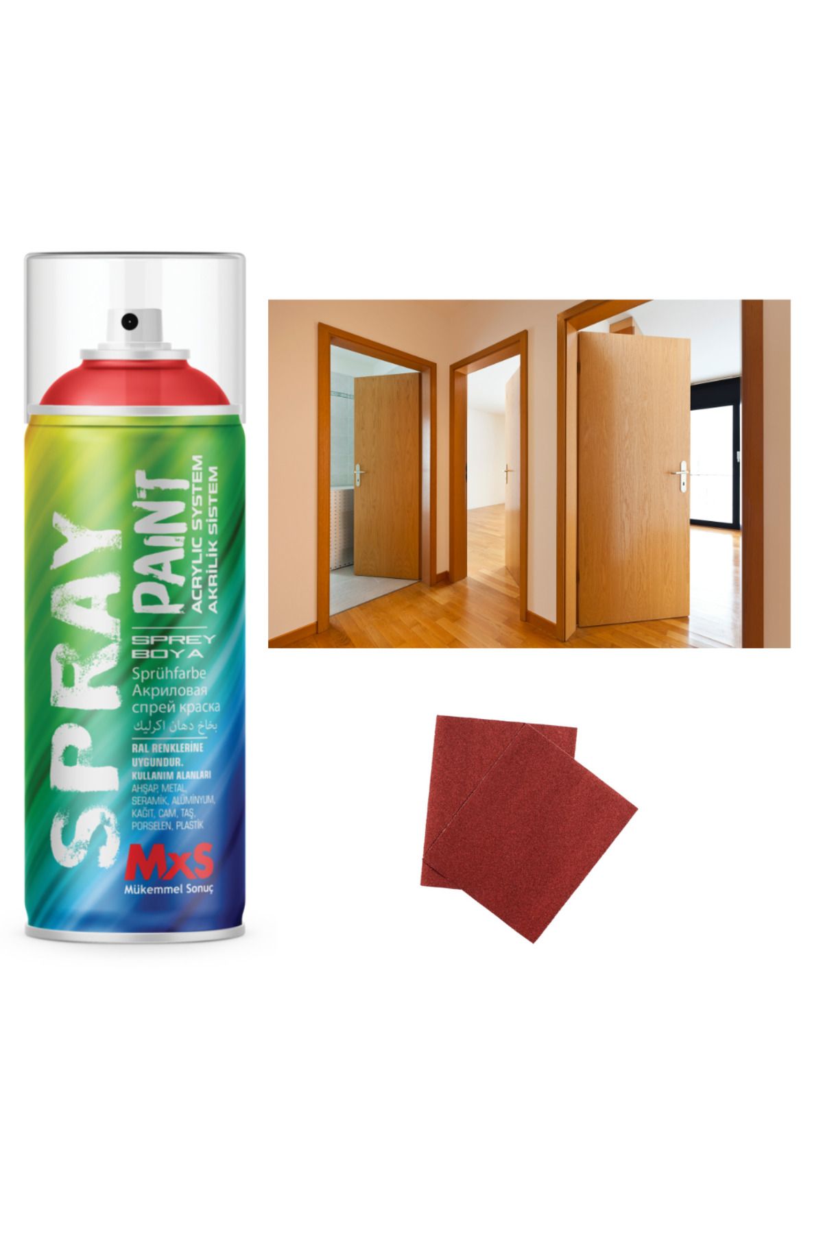 PREMİUM AHŞAP-LAKE KAPI SPREY BOYA 400 ML + ZIMPARA