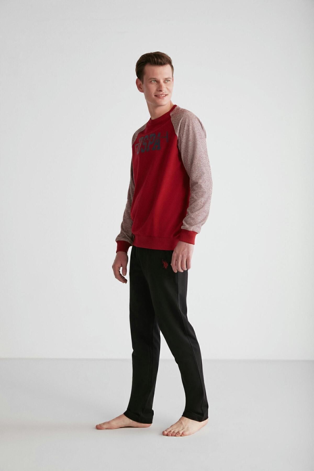 ست پیژامه چند رنگ مردانه پایه. POLO ASSN. لباس خواب یقه گرد کلارت 024K.ZE1T8AG7R1P2 U.S. Polo Assn.