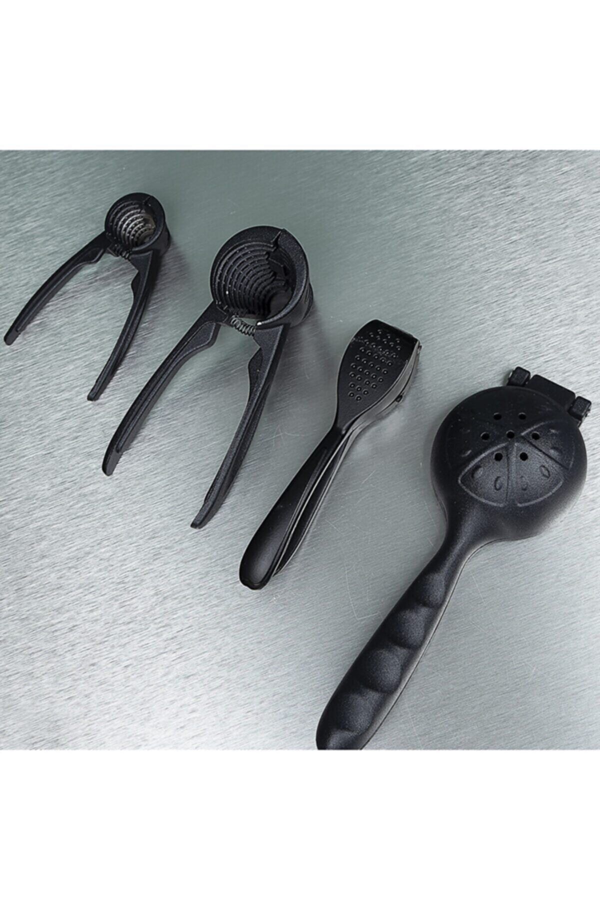 afifehome-Cast Iron Lemon Squeezer + Garlic Crusher + Walnut Cracker + Hazelnut Cracker Set of 4 1