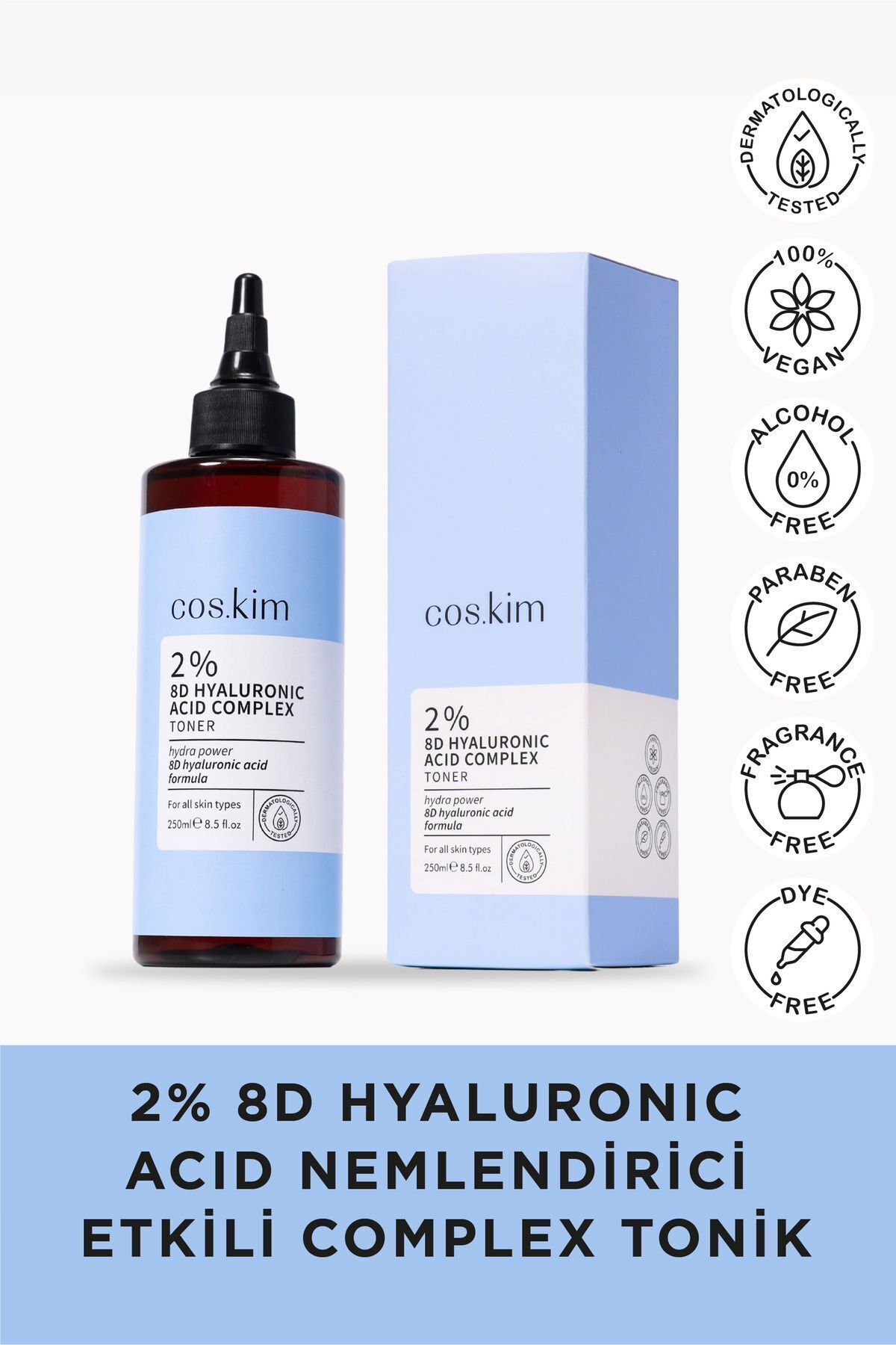 Cos.kim 8d Hyaluronik Asit Içeren Cilt Bariyeri Destekleyici Ve Nemlendirici Tonik 250 ml