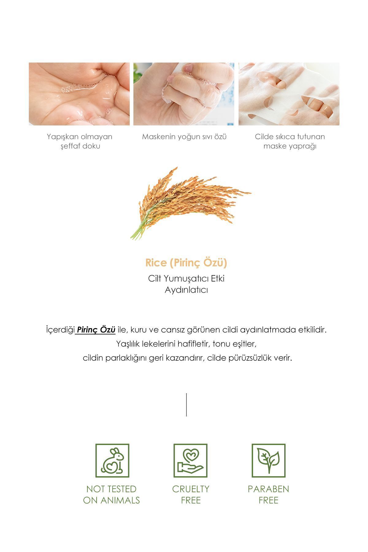ماسک مرطوب کننده روشن کننده و یکسان کننده صورت با عصاره برنج مجموعه 5 تایی PRETTYSKIN
