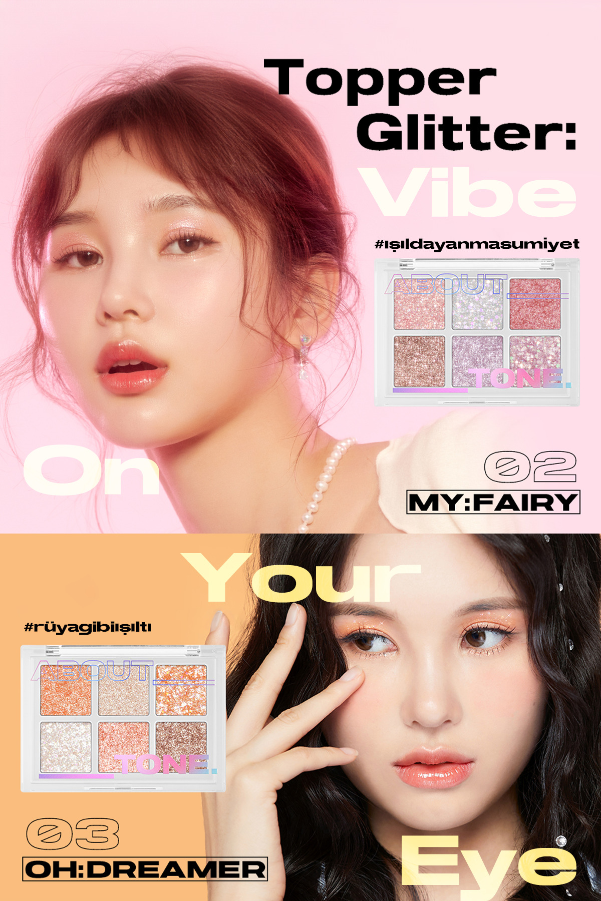6’lı Yoğun Glitter Paleti Oh My Glitter Pop 03 Oh Dreamer — صورتی OHMYGLITTER — تصویر 5 از 6