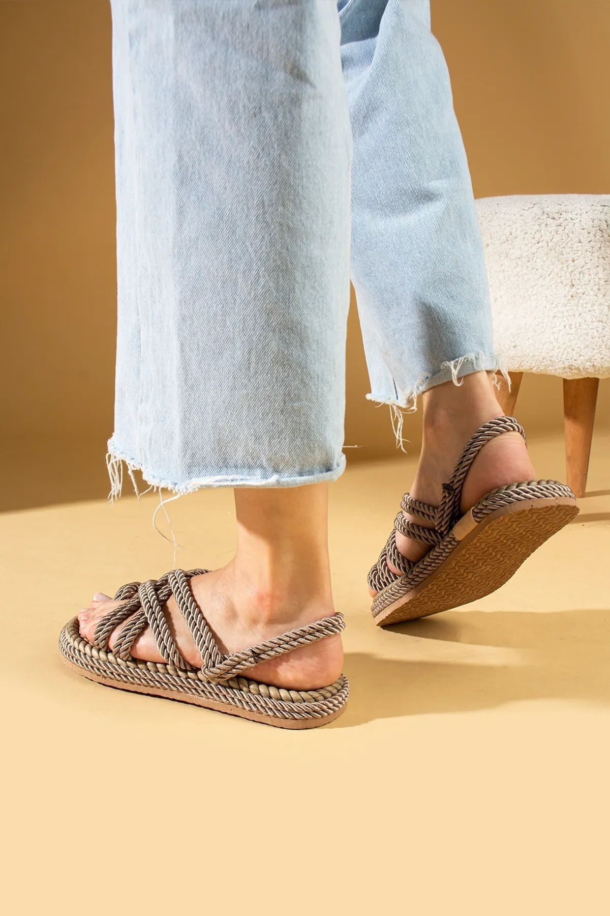 1001Ç-Rope Sandals Mink We Recommend to Buy Size 1 Larger 2