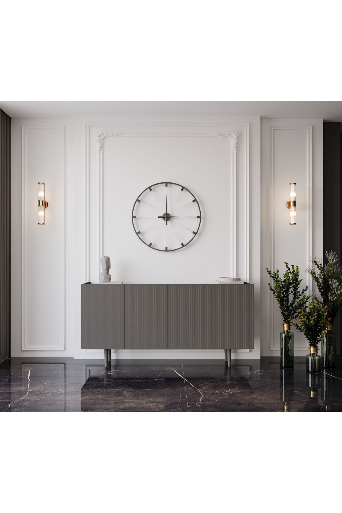 Capella Gray Mdf 160 Cantilever with 4 Door Shelf
