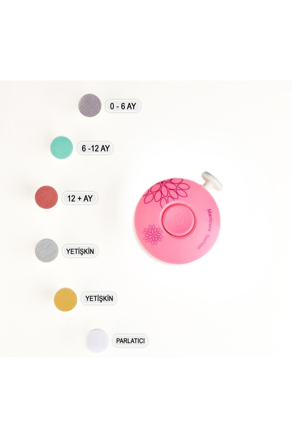 HODAF Bebek Tırnak Törpüleyici Pilli Manikür Seti 6 Başlıklı Yenidoğan Tırnak Makası Bebek Bakım fotoğrafı 3 (önizleme)