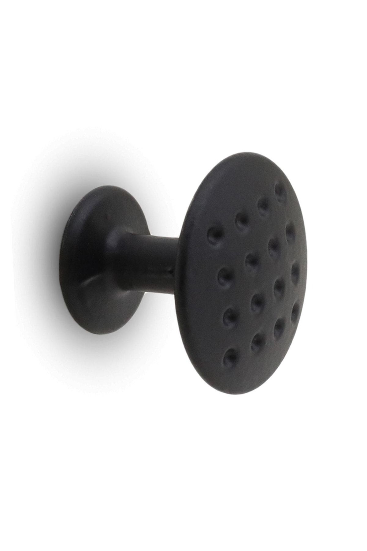 NZB Noktalı Düğme Çekmece Dolap Kapak Kulpu Kulbu Mat Siyah Metal Daire Kulp