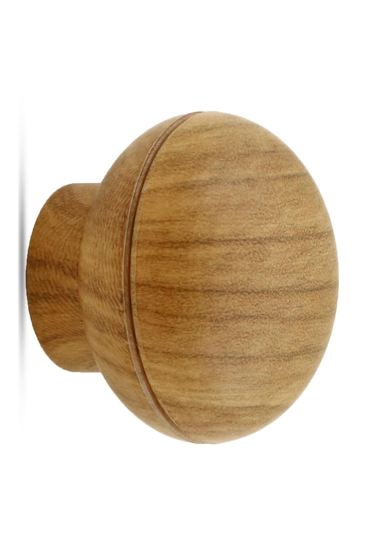 NZB Düğme Kulp Mobilya Dolap Çekmece Kulpu Kulbu Plastik Kahverengi Ceviz Tek Vidalı Kulp