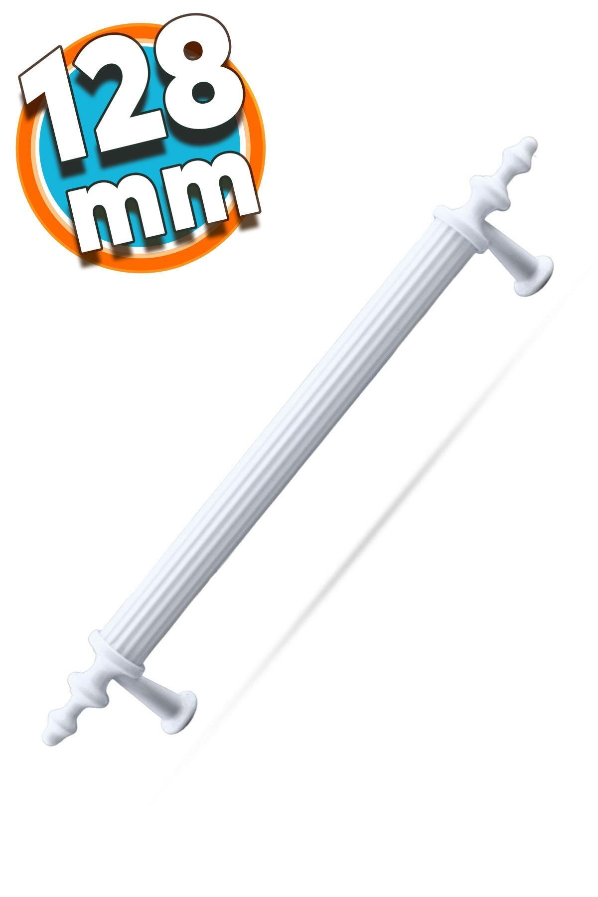 NZB Mobilya Mutfak Banyo Dolabı Çekmece Dolap Kapak Kulpu Kulbu Beyaz 128 Mm Metal Kulp