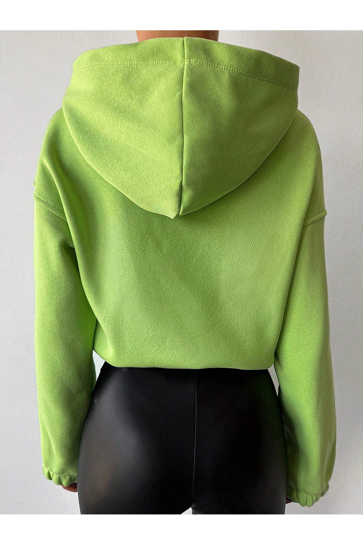 Neon green crop sweater store