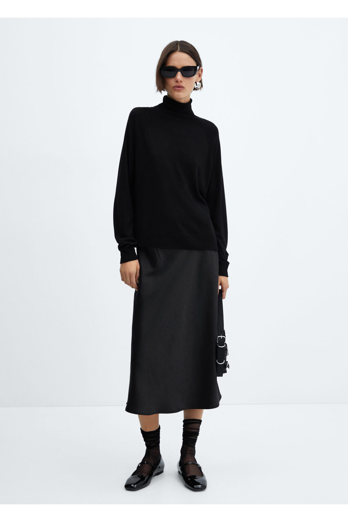 بافت و پلیور زنانه مشکی منگوMANGO | 67110462 اورجینال - تصویر 12