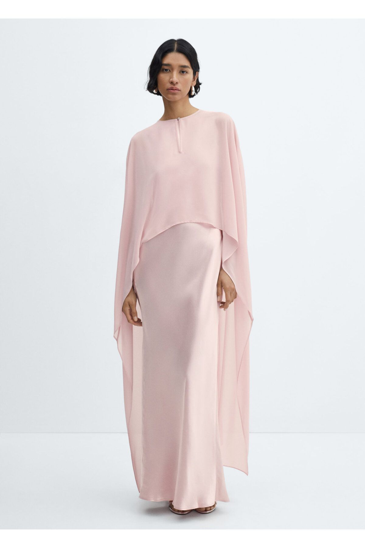 MANGO-Women's Pastel Pink Cape - 67046324 7