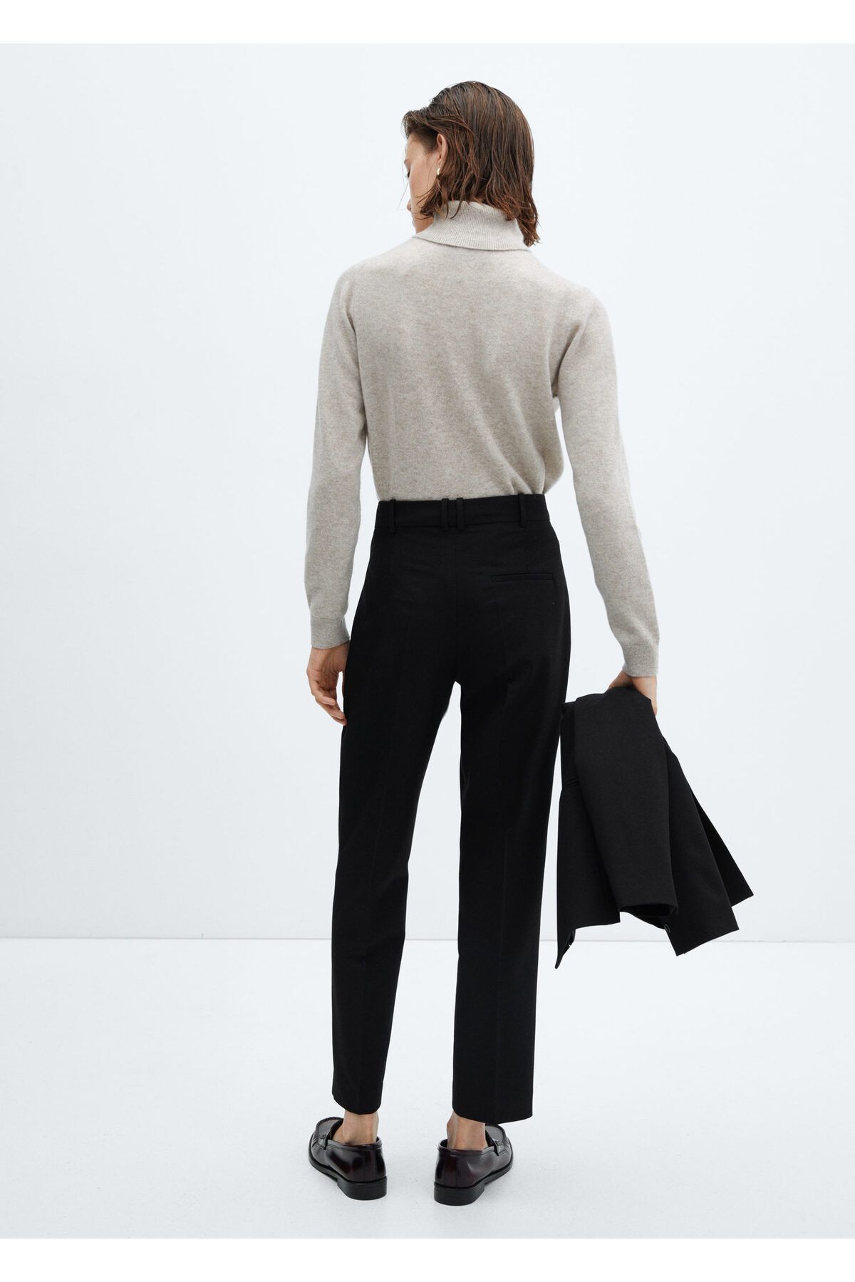 MANGO-Women's Black Pants57450033 9